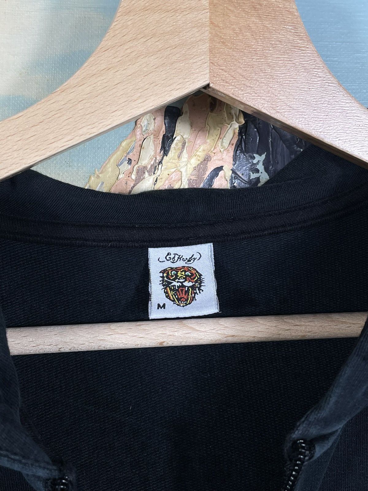 Christian Audigier × Ed Hardy × Vintage Ed Hardy Retro 00s Hoodie With Crystals Affliction Grunge Size US XS / EU 42 / 0 - 6 Thumbnail