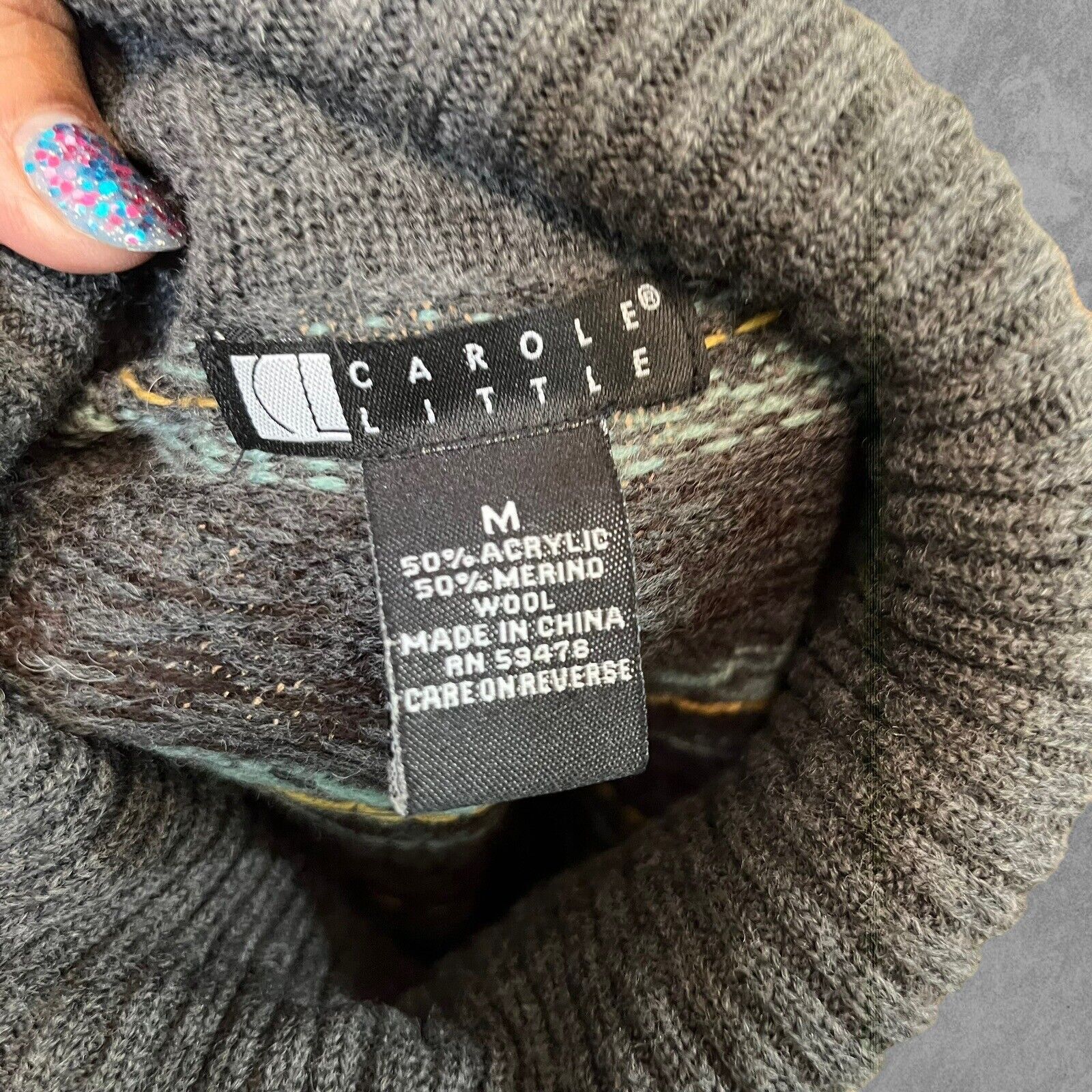 Other Merino Wool Blend Carole Little Sweater Dress Turtleneck Med Size M / US 6-8 / IT 42-44 - 9 Thumbnail
