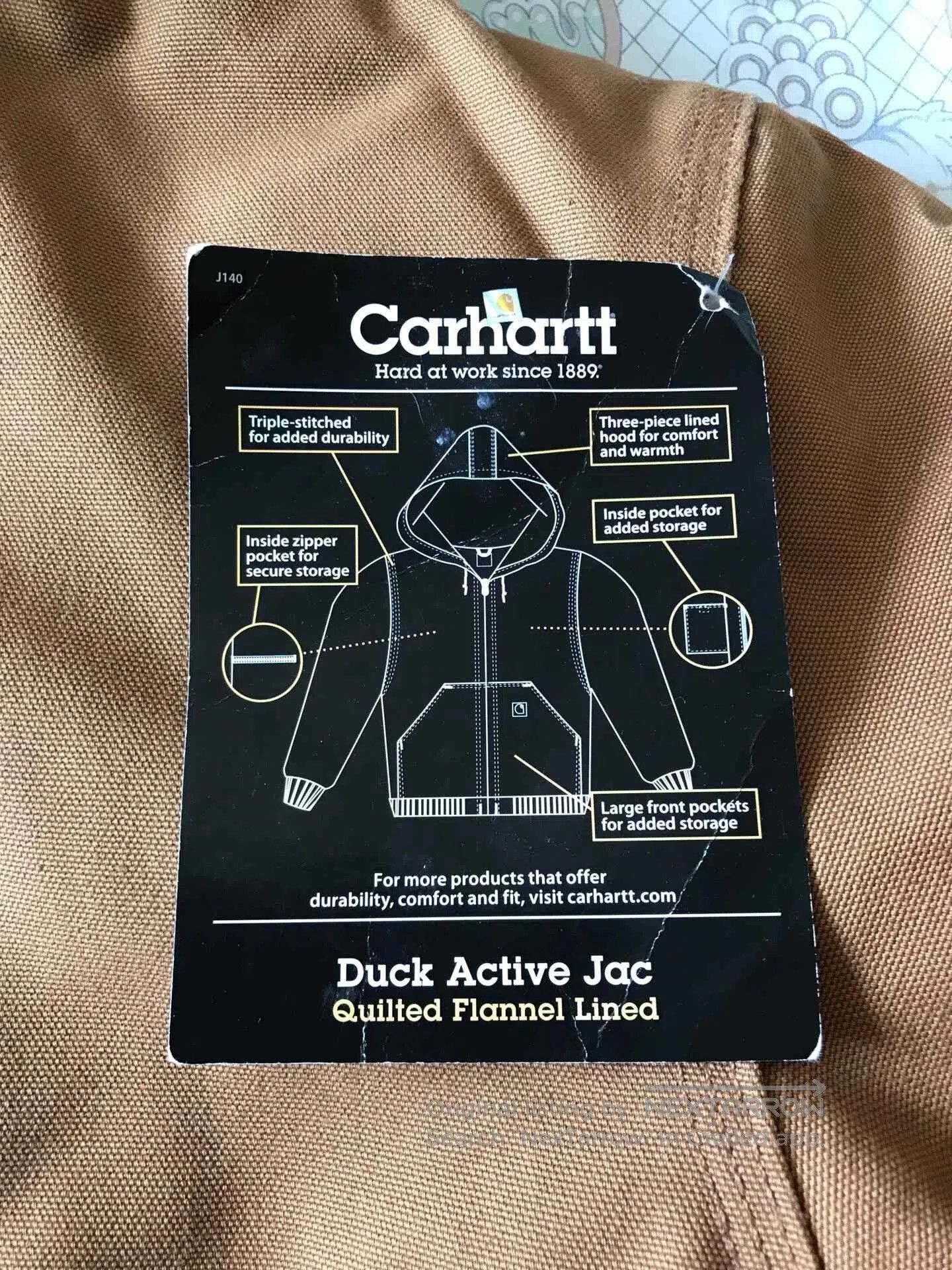 Carhartt Carhartt J140 Brown Hooded Work Jacket. Size US XL / EU 56 / 4 - 7 Thumbnail