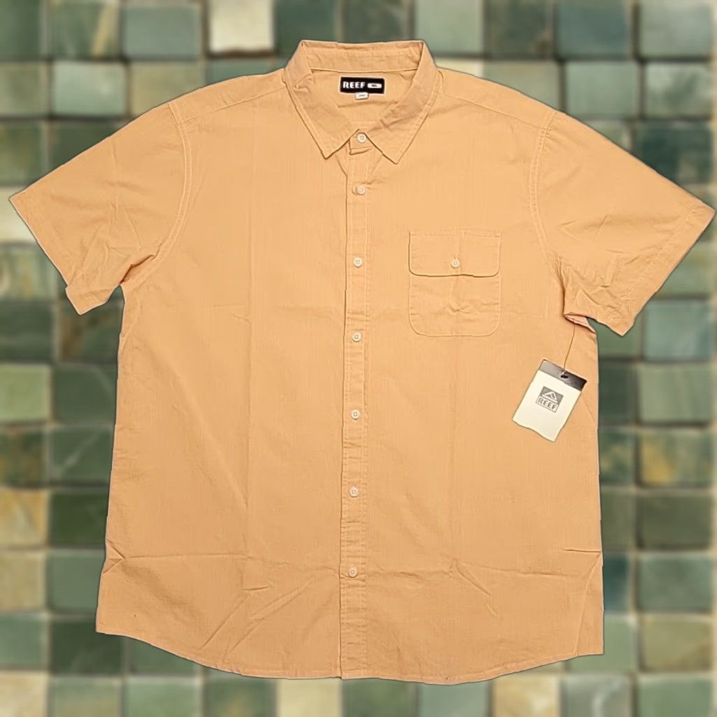 REEF VINTAGE Reef Shirt Mens XL Orange 100% Cotton Short Sleeve Skate Surf Beach Casual Size US XL / EU 56 / 4 - 1 Thumbnail