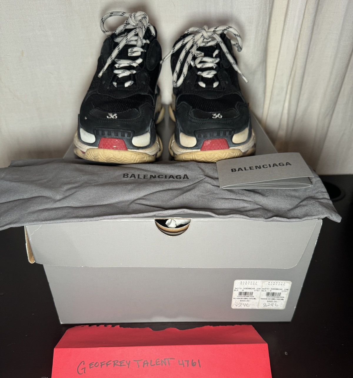 Balenciaga Balenciaga Triple S Sneakers – Black/Beige/Red (Size EU 36) Size US 6 / IT 36 - 8 Thumbnail