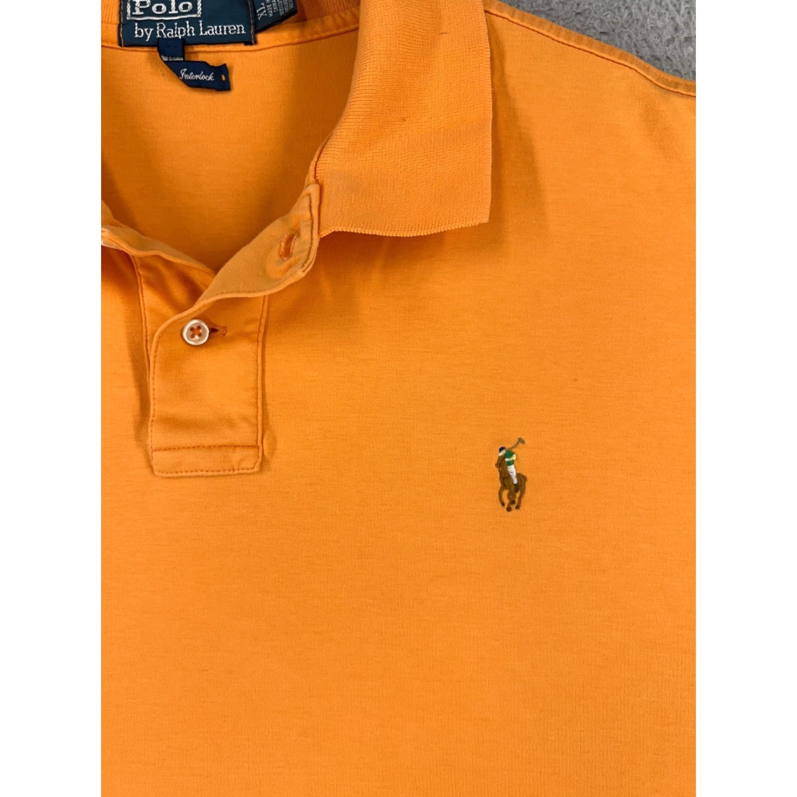 Ralph Lauren VINTAGE Ralph Lauren Polo Shirt Mens XL Orange Interlock Cotton Jersey Polo Shirt Size US XL / EU 56 / 4 - 6 Thumbnail