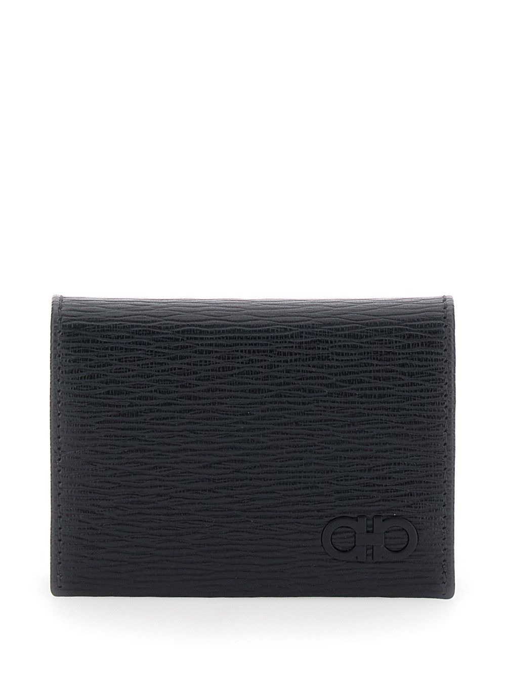 Salvatore Ferragamo 'Revival' Black Cardholder with Gancini buckle on Tone-on-Tone in Leather Man Size ONE SIZE - 1 Thumbnail