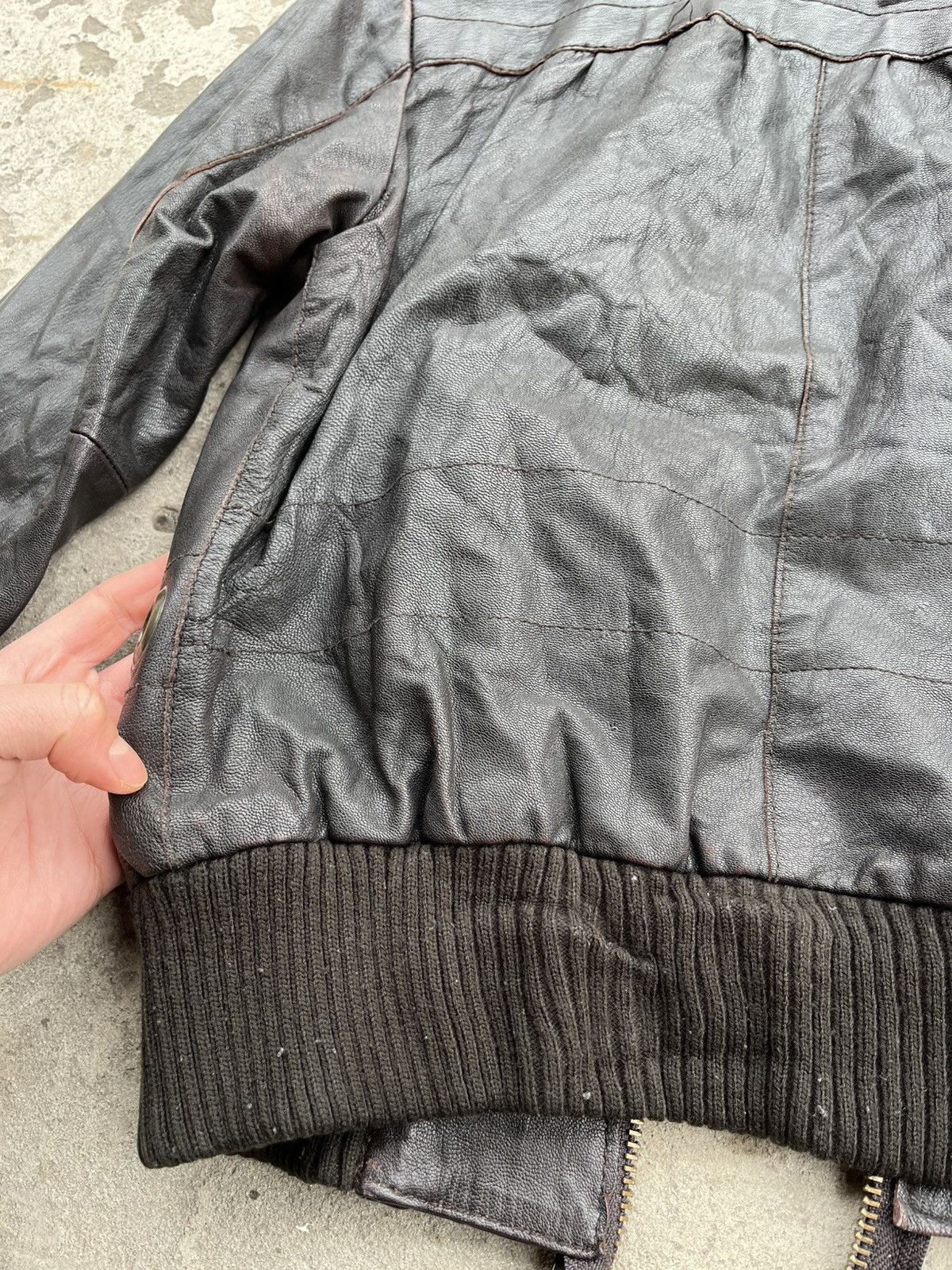 Allsaints × Japanese Brand Vintage Allsaints Avant Garde Japanese Faded Leather Jacket Size XS / US 0-2 / IT 36-38 - 21 Thumbnail