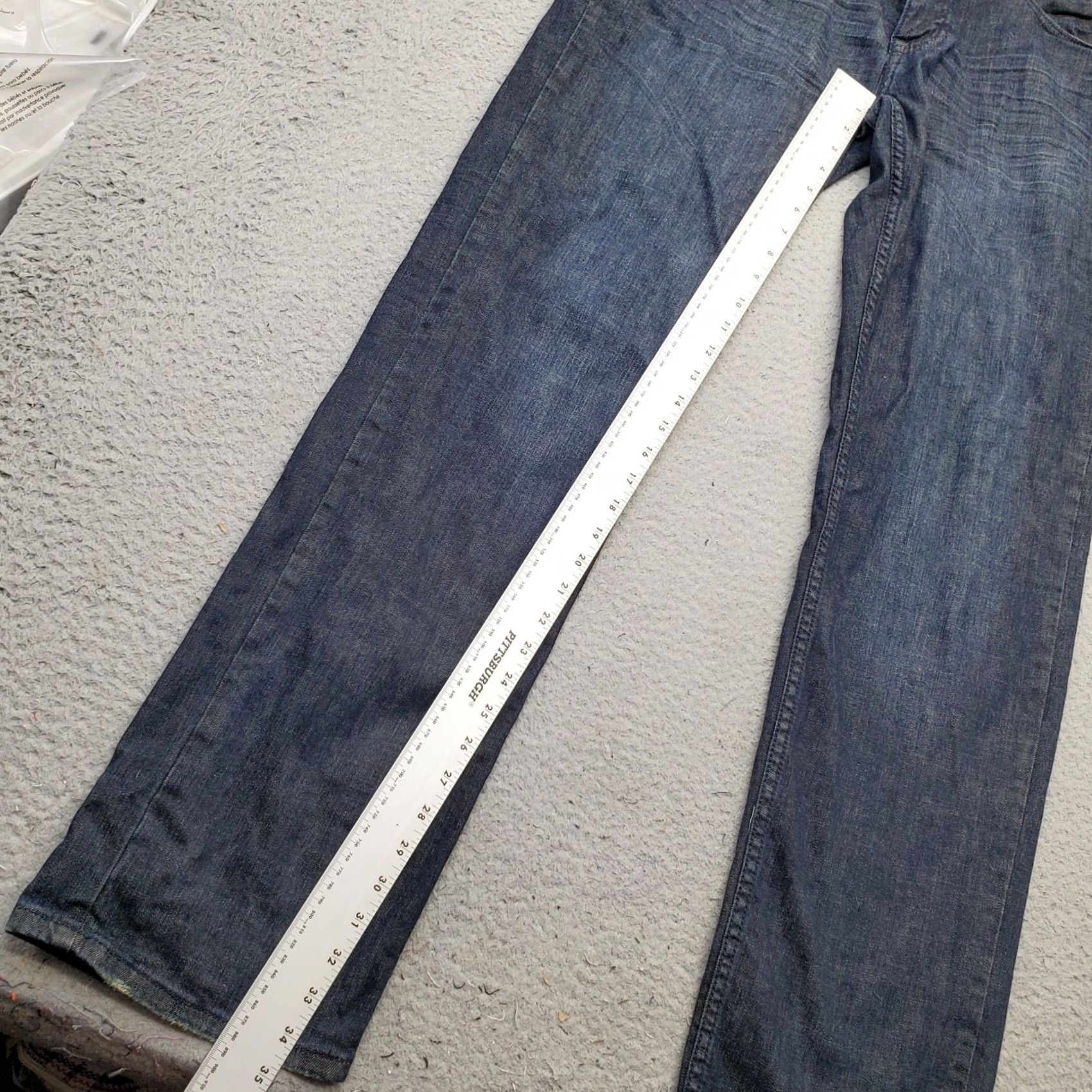 Vintage Urban Pipeline Jeans Mens 34/34 Blue Denim Relaxed Stretch Dark Wash Straight Leg Jeans Size US 34 / EU 50 - 3 Thumbnail