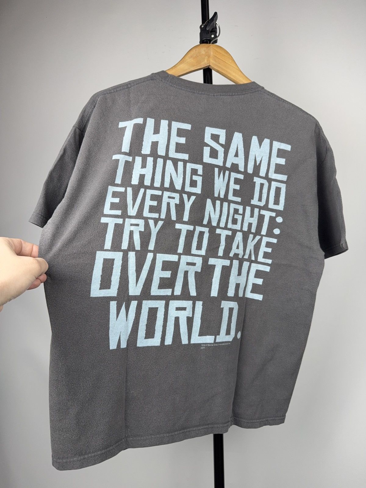 Warner Bros 2007 Pinky and the Brain Vintage Quote Graphic T-Shirt Size US L / EU 52-54 / 3 - 11 Thumbnail