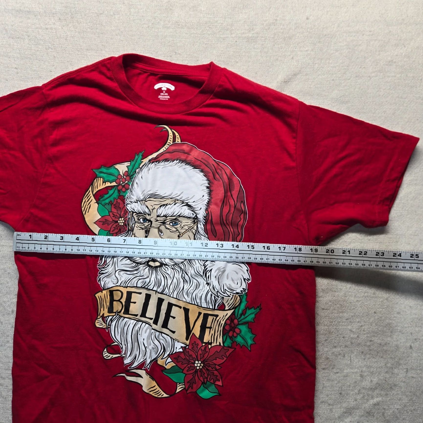 Vintage Believe Shirt Adult M Red Christmas Santa Claus Graphic Tee Crewneck Short Sleeve Men’s M Shirt Size US M / EU 48-50 / 2 - 4 Thumbnail