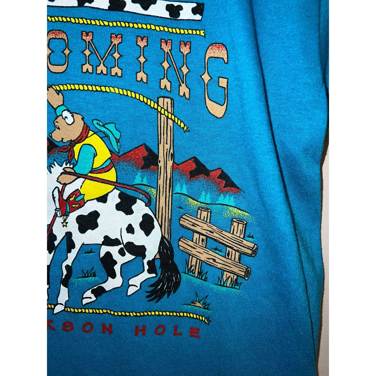 Jerzees 90s Youth Bear Back In Wyoming Jackson Hole Shirt M 10-12 Size US M / EU 48-50 / 2 - 3 Thumbnail