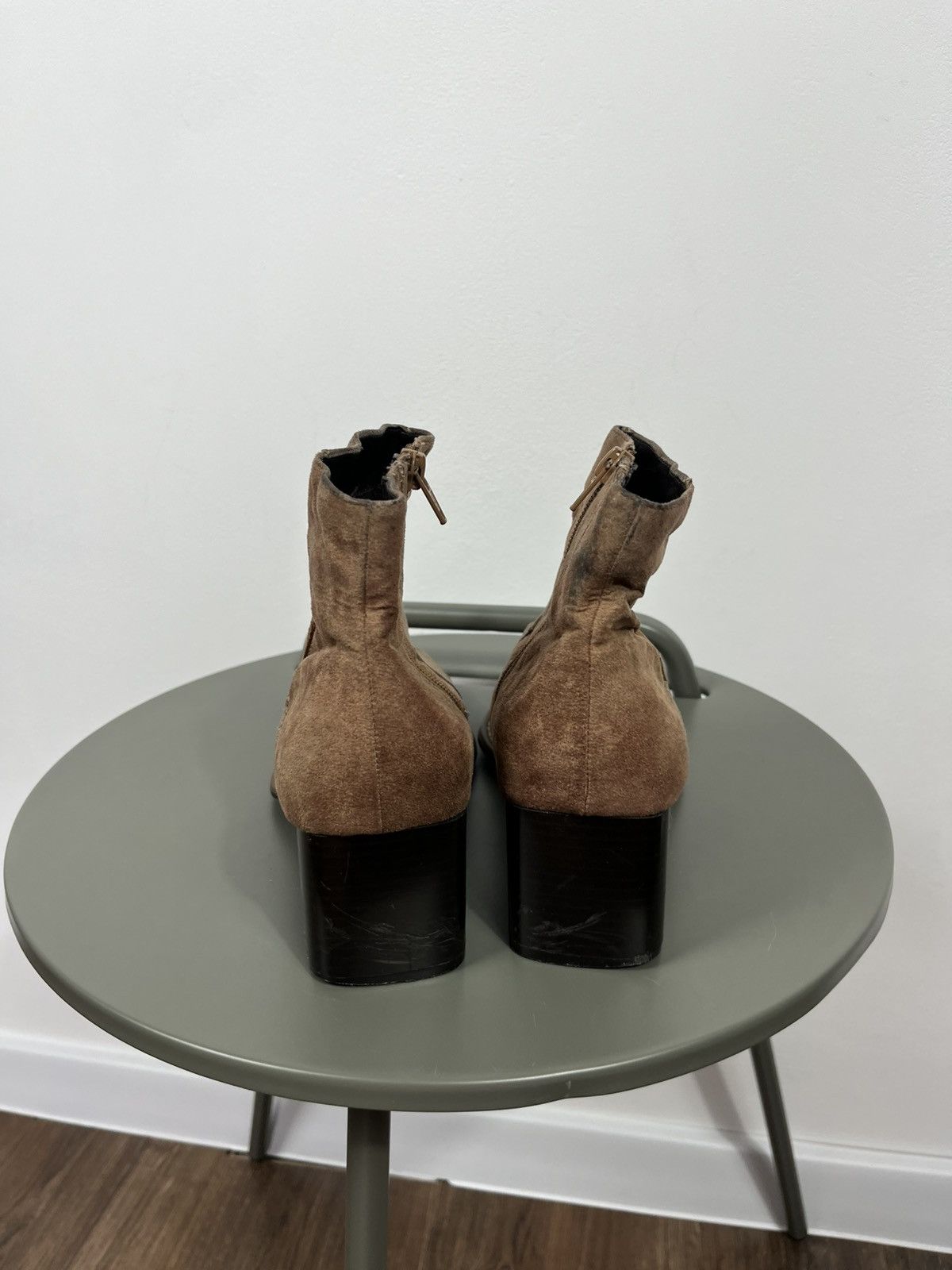 Other Patchwork Suede Ankle Boots EU 40 Block Heel Zip Square Toe Size US 9 / IT 39 - 5 Thumbnail