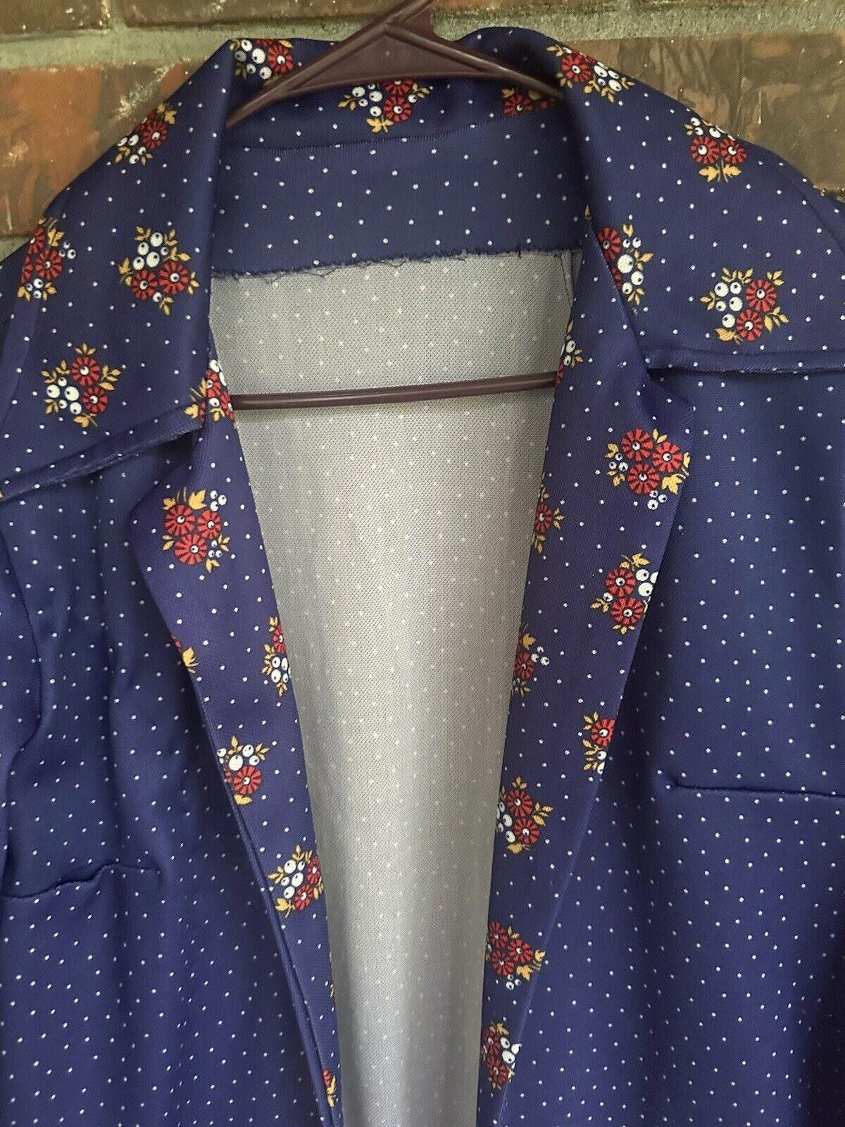 Designer Vintage Blouse Apron Top 70s Medium Floral With Pockets Size M / US 6-8 / IT 42-44 - 3 Thumbnail
