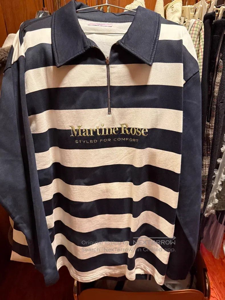 Martine Rose Blue and white striped long sleeves