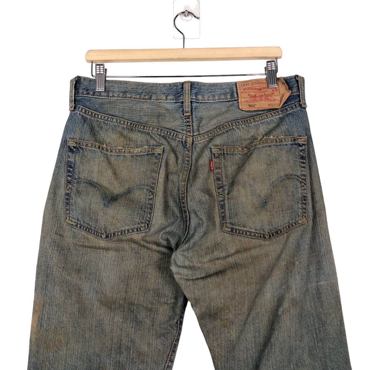 Levi's 🔥Vintage Distressed Denim Rusty Design Levi’s 501 Size US 32 / EU 48 - 9 Thumbnail