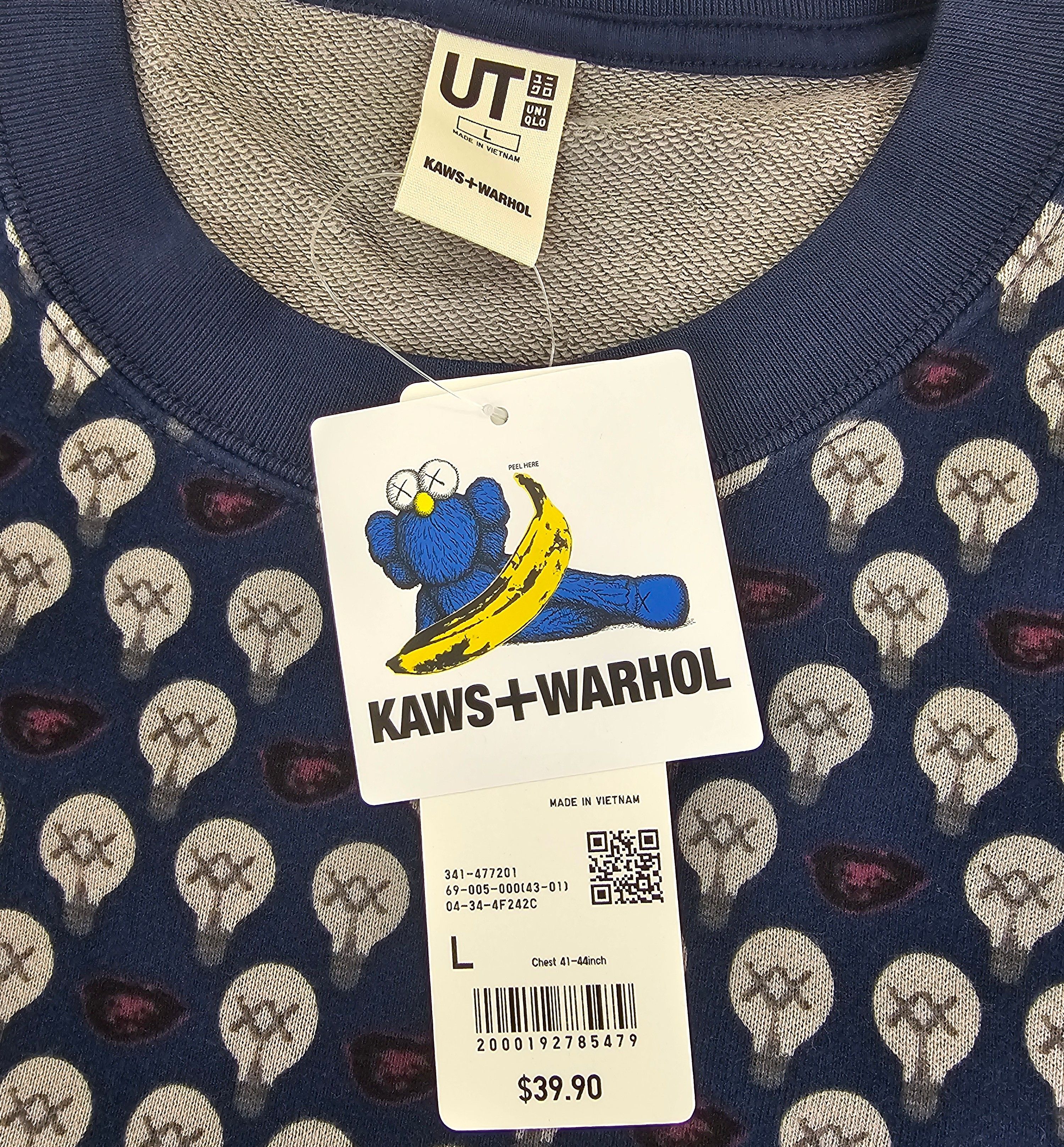 Andy Warhol × Kaws × Uniqlo Kaws Andy Warhol Uniqlo Sweatshirt Men's (USA Exclusive) Size US L / EU 52-54 / 3 - 3 Thumbnail