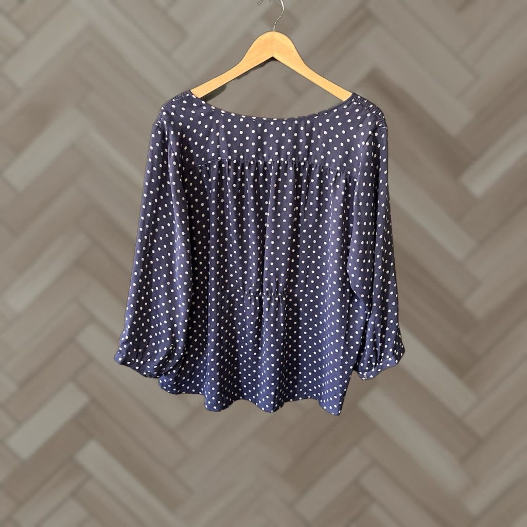 Lands' End Lands' End Womens Blue Long Sleeve Button-Up Blouse Plus Size 20W Size 3XL / US 20-22 - 1 Thumbnail
