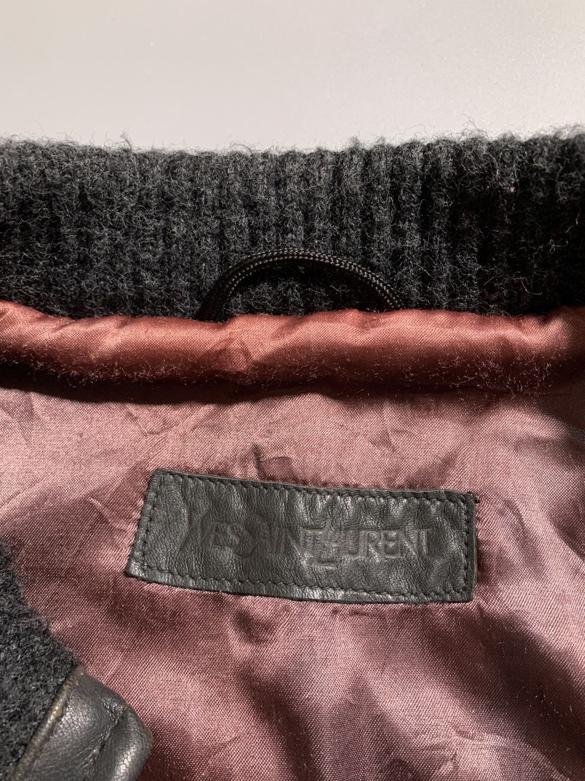 Yves Saint Laurent VINTAGE 80s YSL WOOL LEATHER BLEND JACKET Size US S / EU 44-46 / 1 - 8 Thumbnail
