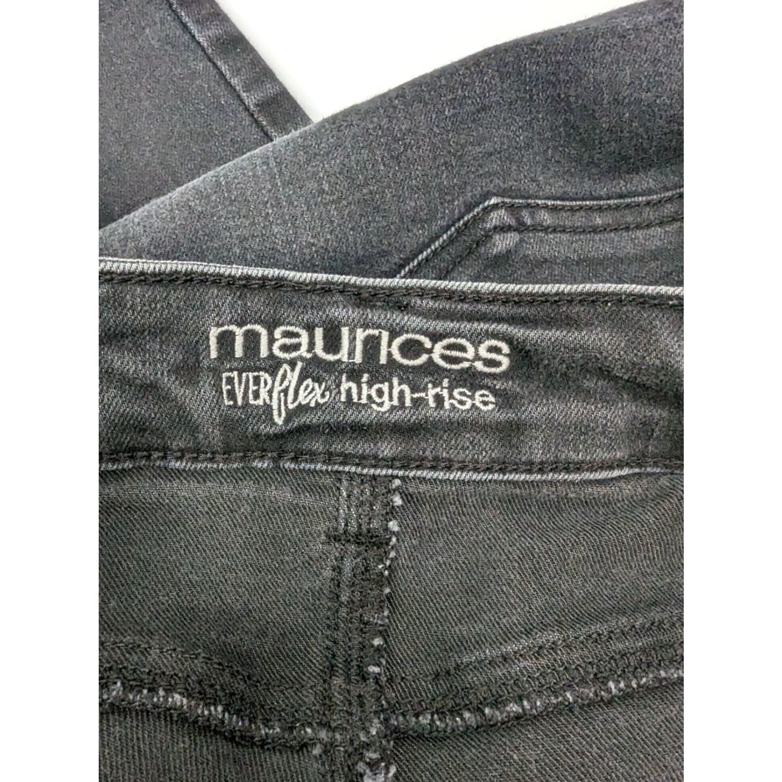 Vintage Maurices Everflex High Rise Skinny Jeans Black Wash Stretch Denim Size 4 Reg Size 27" / US 4 / IT 40 - 7 Thumbnail
