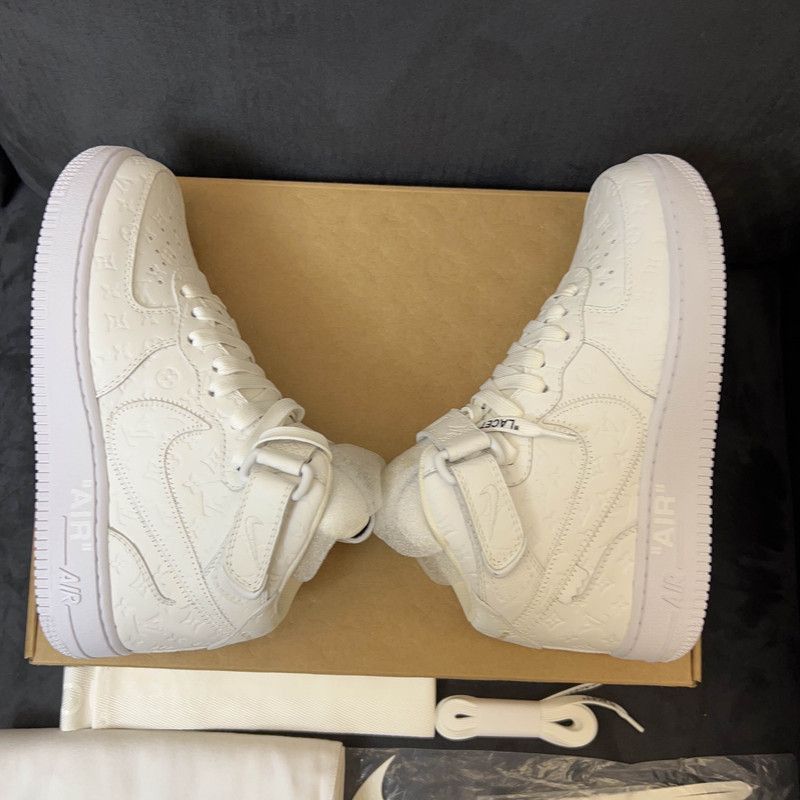 Louis Vuitton Louis Vuitton x Nike Air Force 1 Mid Sneakers -2505 Size US 7.5 / EU 40-41 - 8 Thumbnail