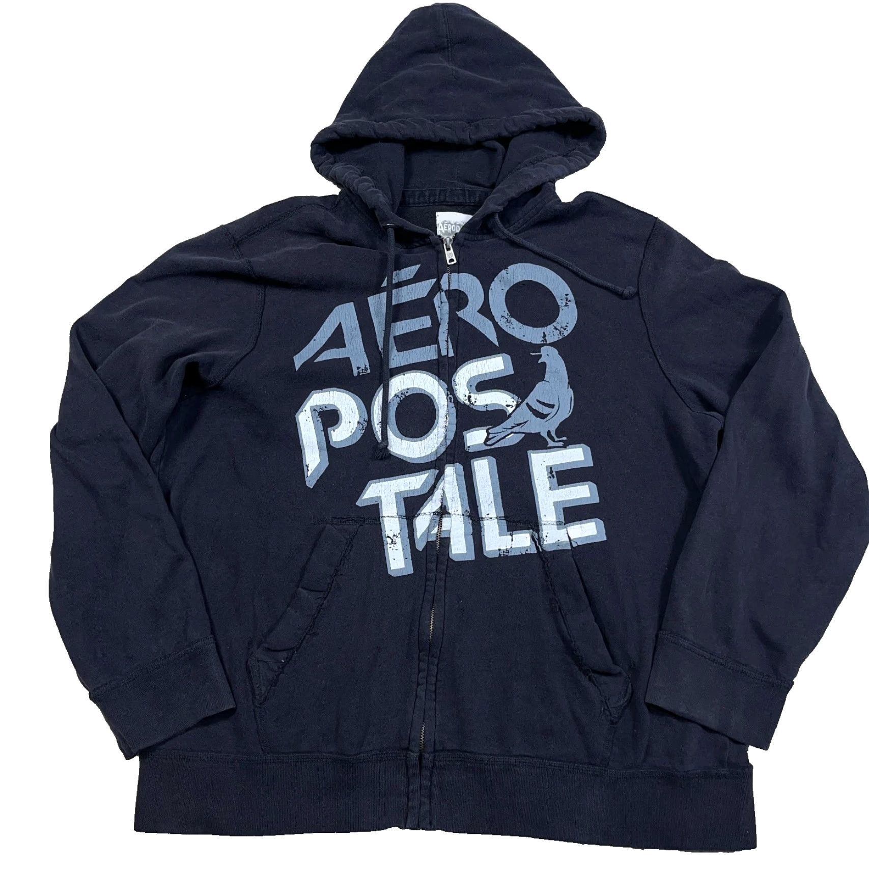Aeropostale VINTAGE Aeropostale Hoodie Men 2XL Black Full Zip Logo Hooded Sweatshirt 00s Size US XXL / EU 58 / 5 - 2 Thumbnail
