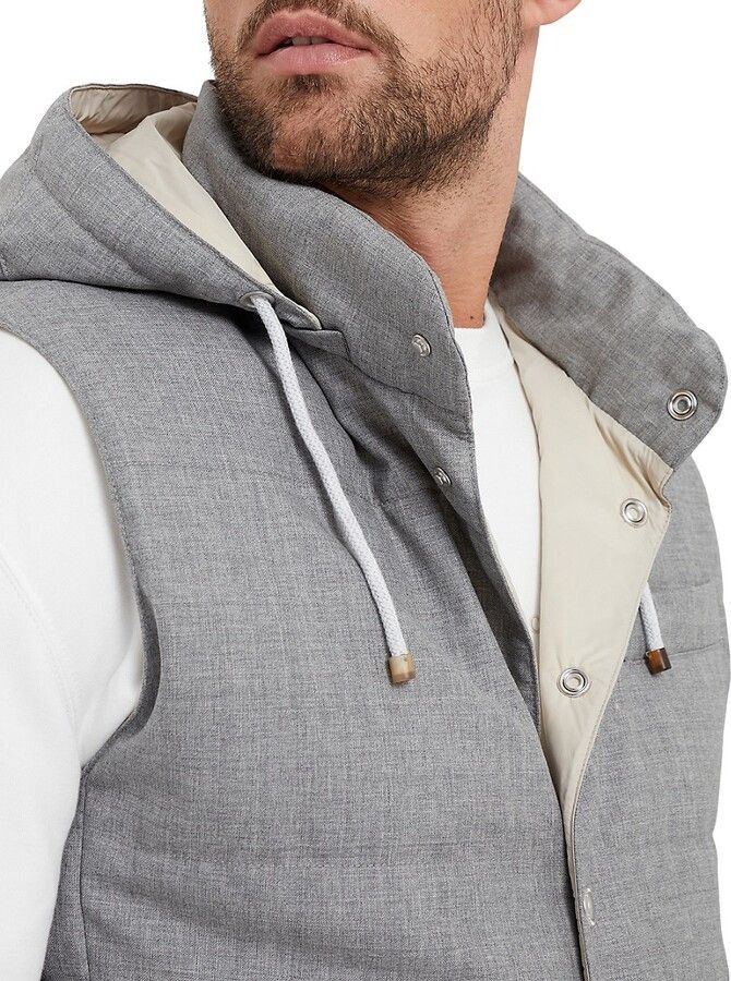 Brunello Cucinelli Wr Padded Vest in Natural Size US XL / EU 56 / 4 - 2 Thumbnail