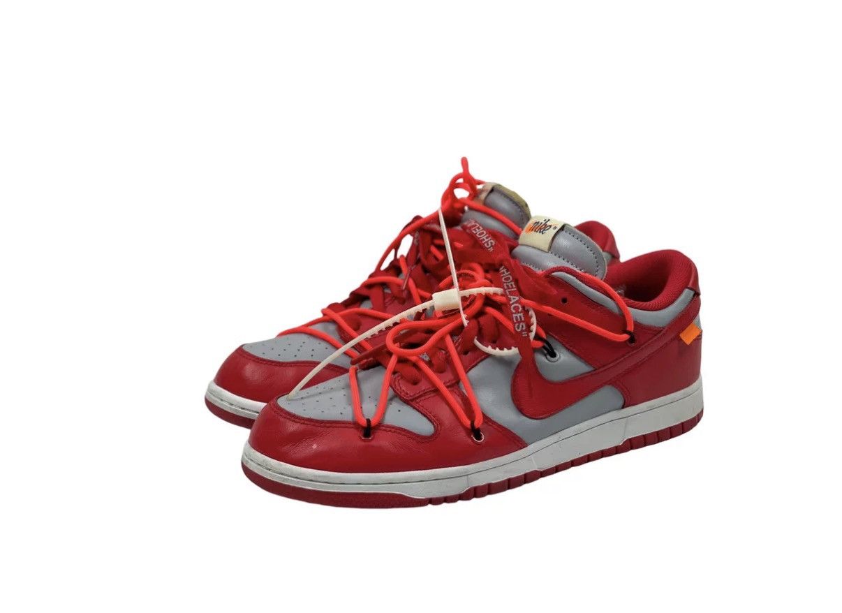 Off-White Off-White x Nike Dunk Red & Gray OW Collaboration J31 Size US 10.5 / EU 43-44 - 1 Thumbnail