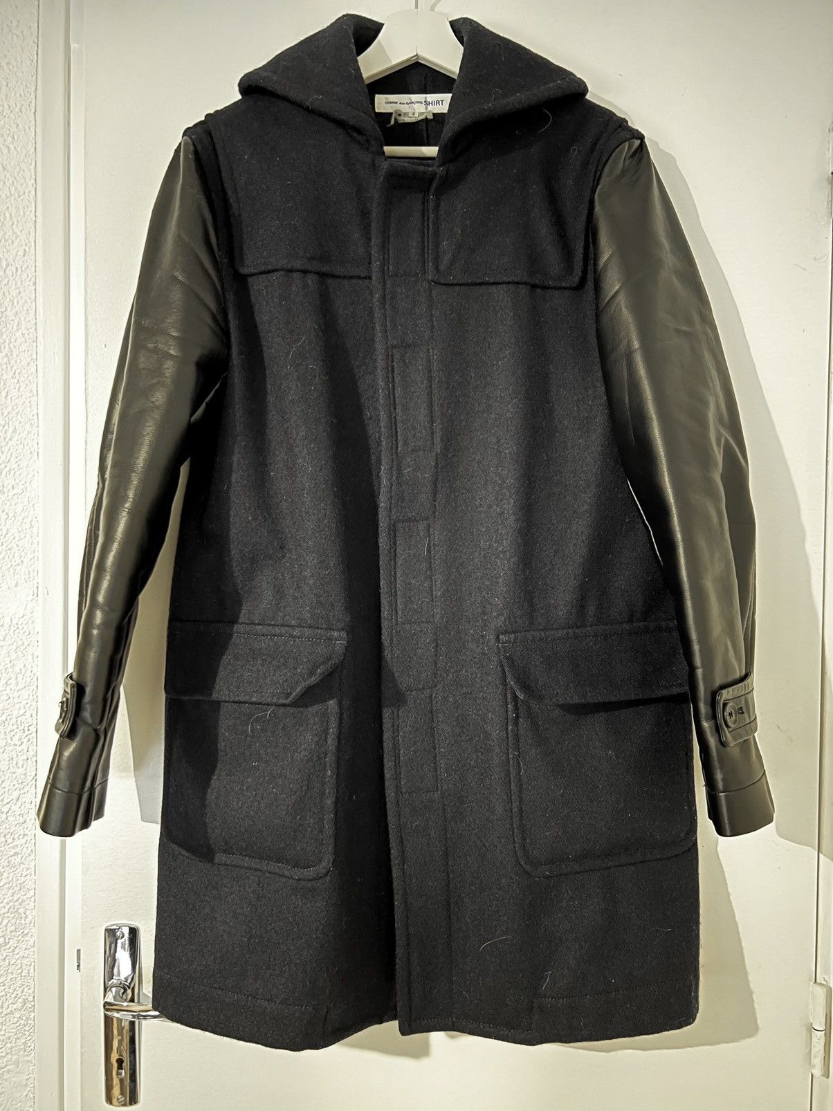 Comme des Garcons SHIRT Comme des Garcons Wool and Leather Coat Size US M / EU 48-50 / 2 - 1 Thumbnail