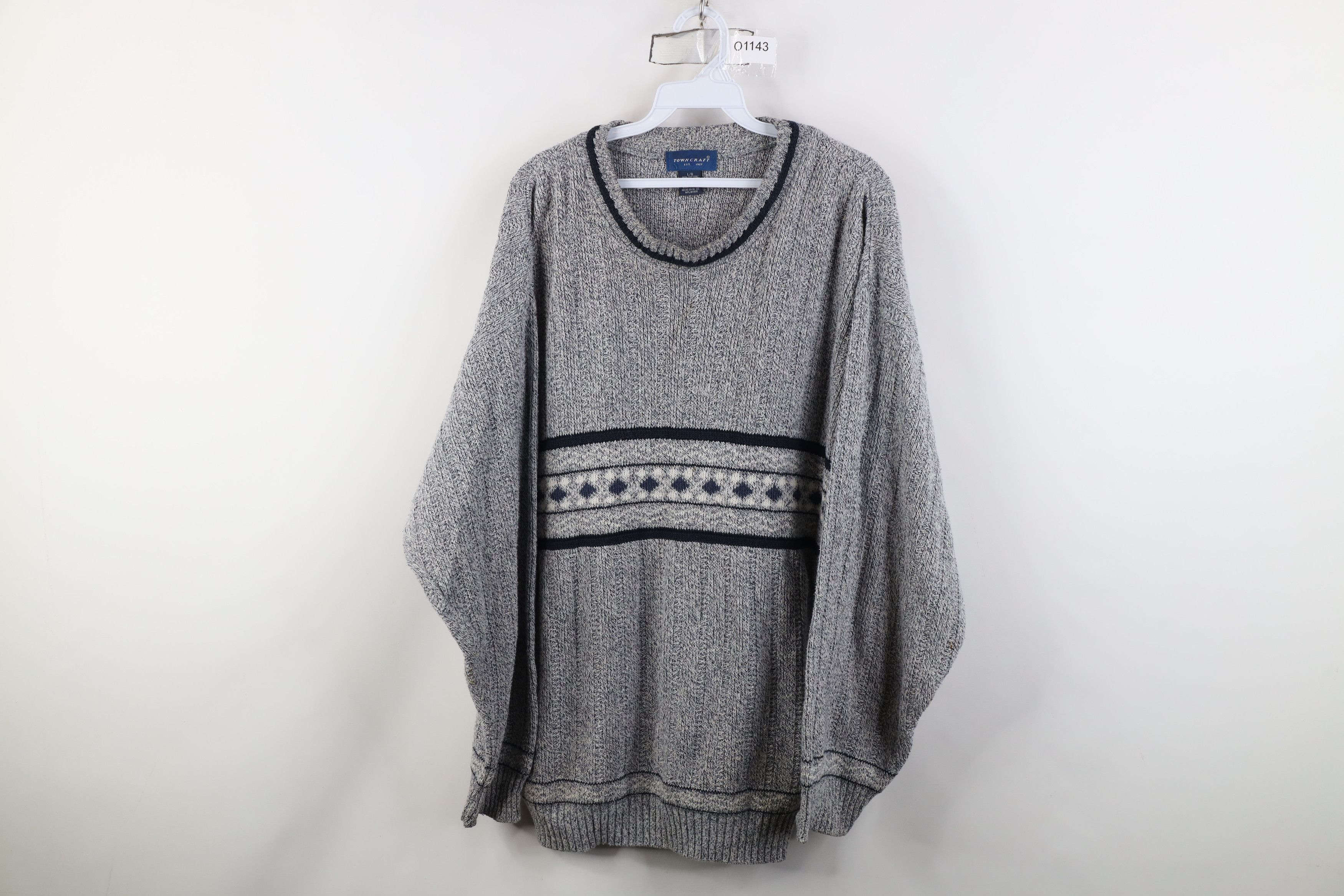 Vintage Vintage 90s Streetwear Geometric Fair Isle Knit Sweater Size US L / EU 52-54 / 3 - 1 Thumbnail