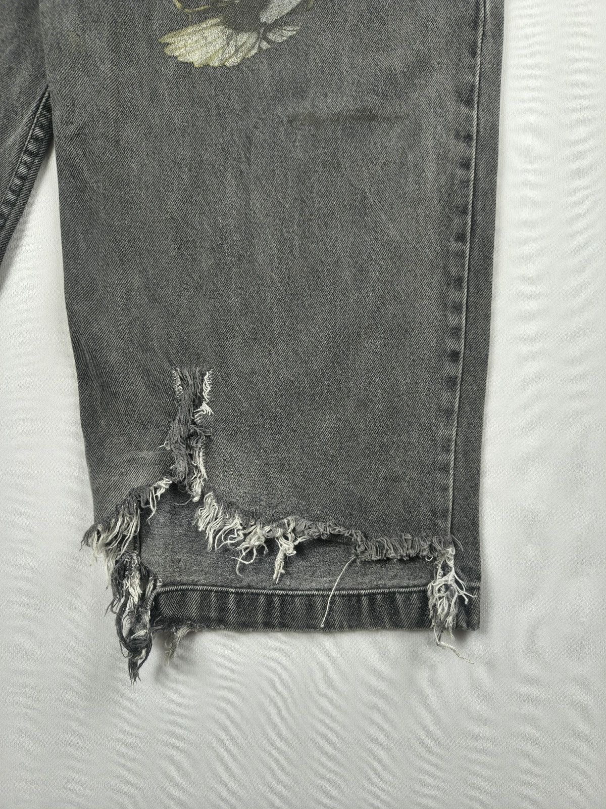 Southpole Garment Stage Y2K Grunge Religious Graphic Grey Jeans (044) Size US 32 / EU 48 - 6 Thumbnail