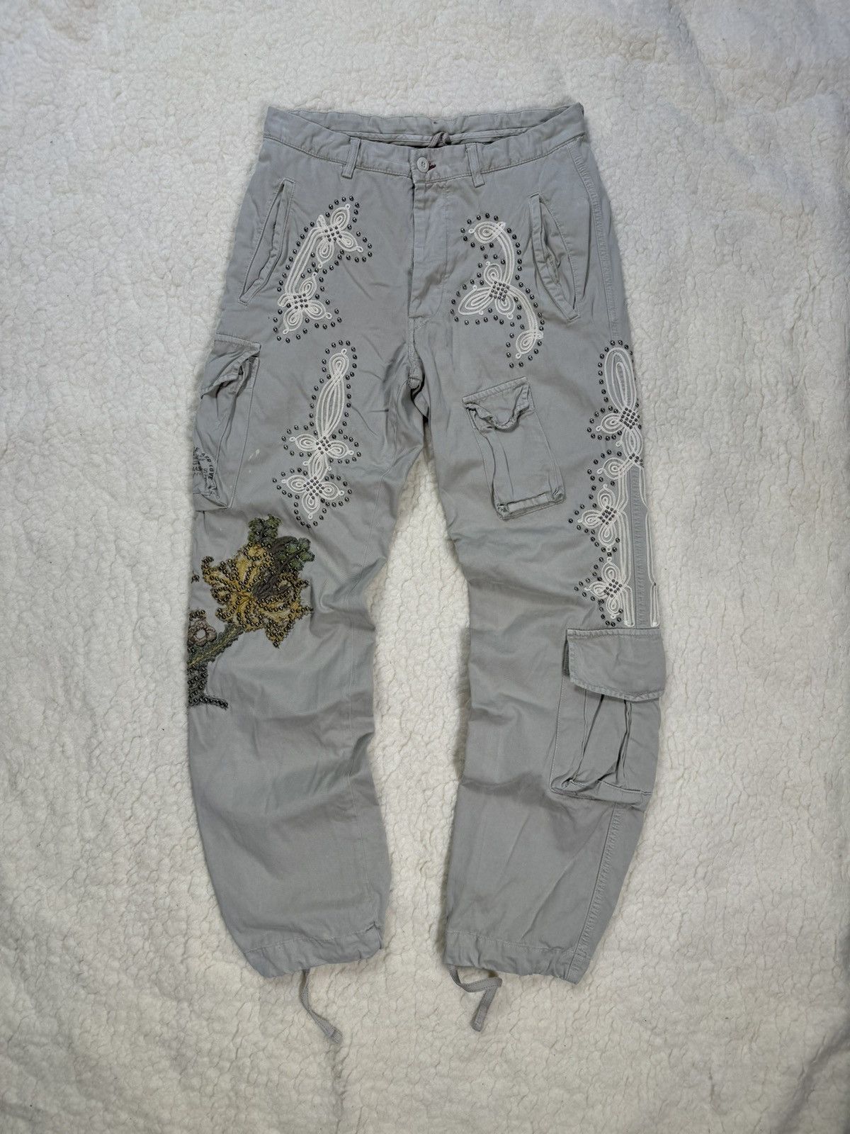 Mason's Masons embroidery metal rivets vintage cargo pockets pants Size US 32 / EU 48 - 1 Thumbnail