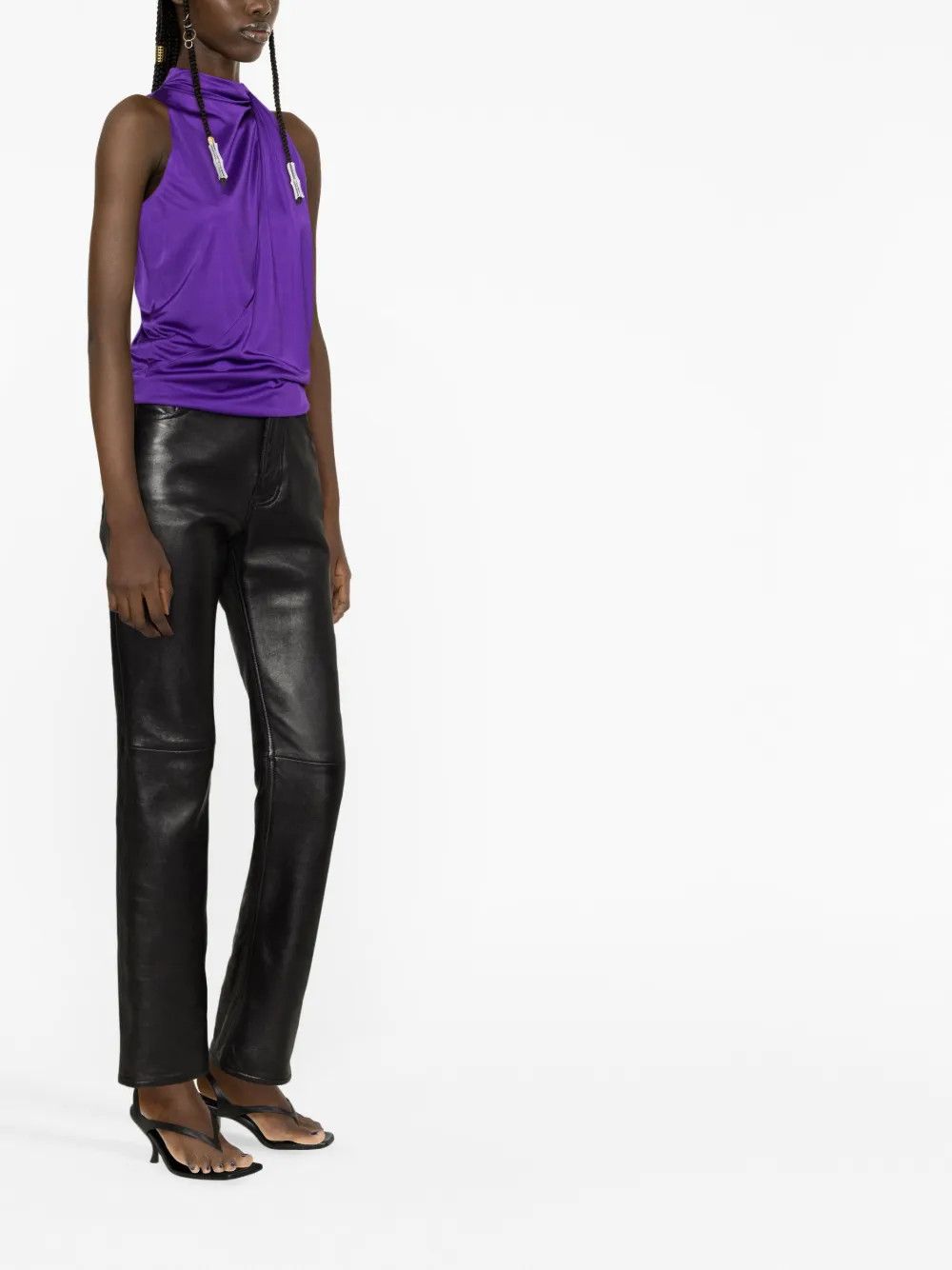 Versace o1y0226 Blouse in Purple Size M / US 6-8 / IT 42-44 - 3 Thumbnail
