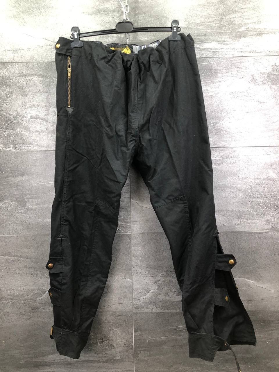 image of Belstaff Mens Trialmaster Waxed Trousers Biker Pants in Black (Size 30)