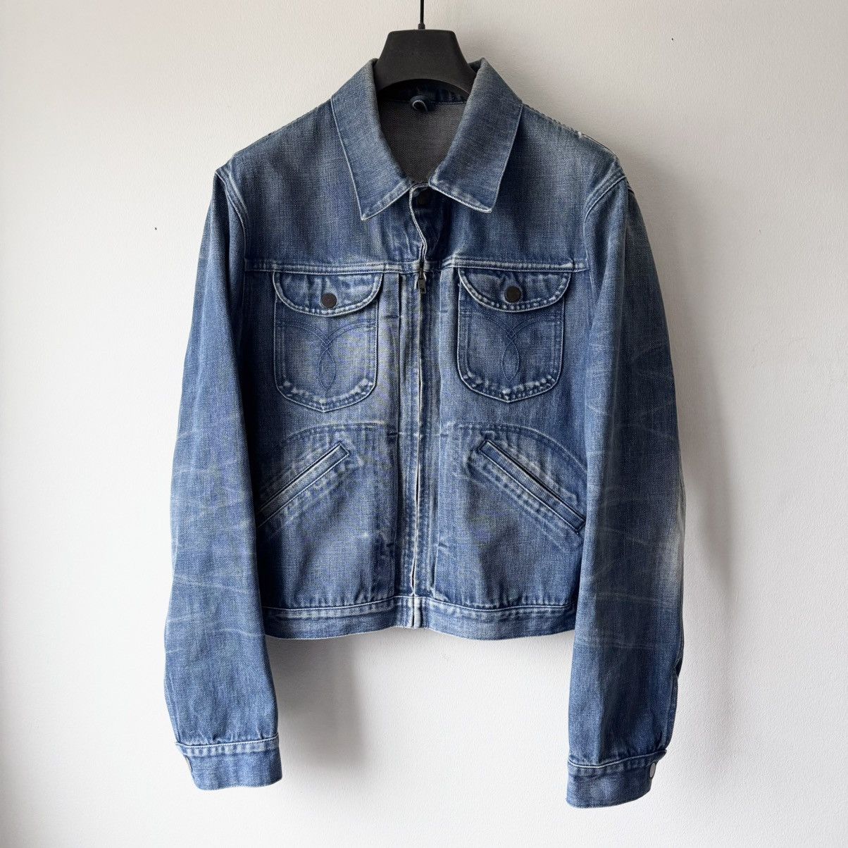 Gucci Gucci By Tom Ford SS2004 Cropped Denim Western Moto Jacket Size US M / EU 48-50 / 2 - 1 Thumbnail