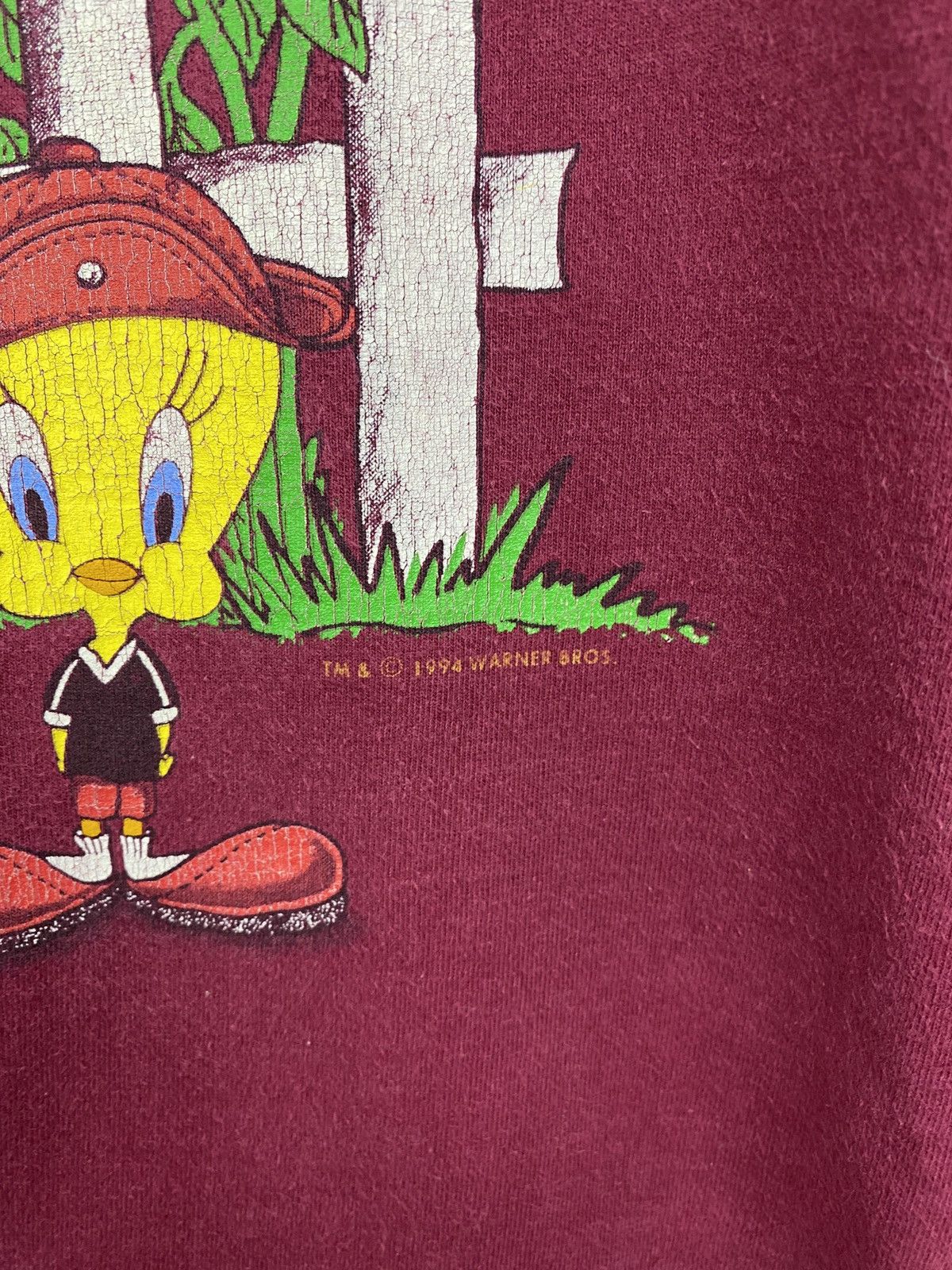 Fruit Of The Loom 🇺🇸 Vintage 1994 Warner Bros Looney Tunes T-Shirt Rare Retro Size US L / EU 52-54 / 3 - 4 Thumbnail