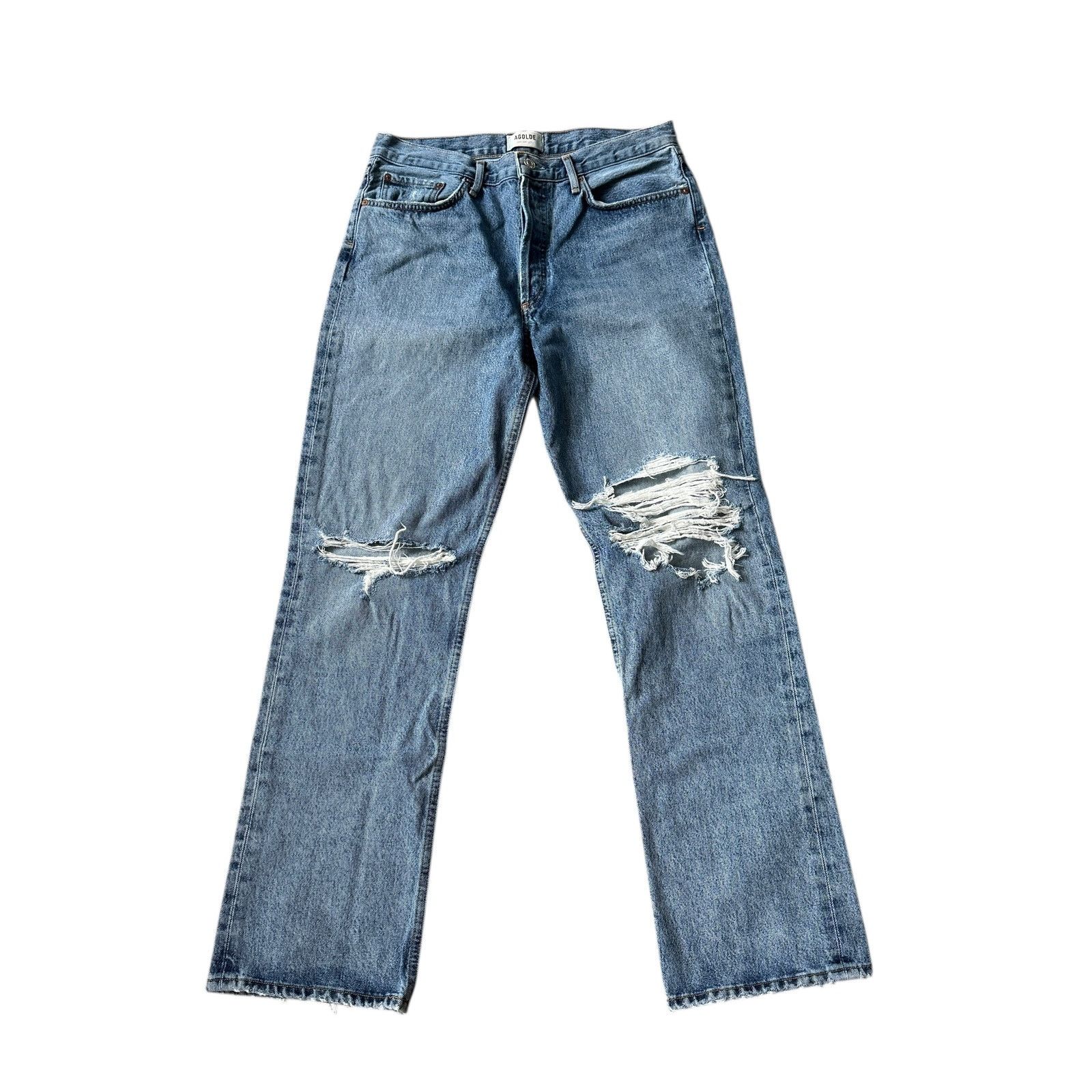 Agolde AGOLDE Lana Straight Jean Backdrop Distressed Size 29" - 2 Thumbnail