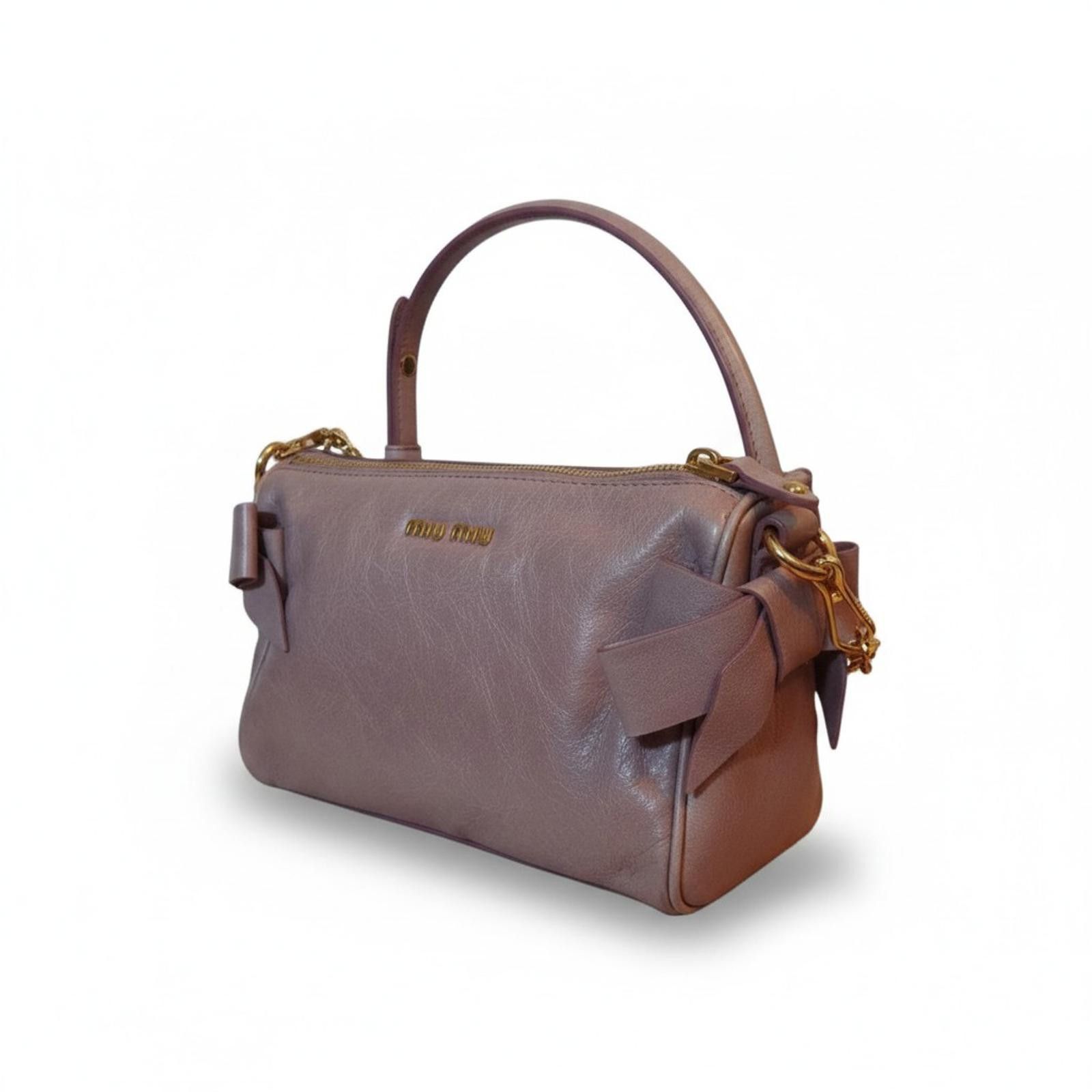 Miu Miu Miu Miu - Leather Handbag with Bow Detail Size ONE SIZE - 2 Thumbnail