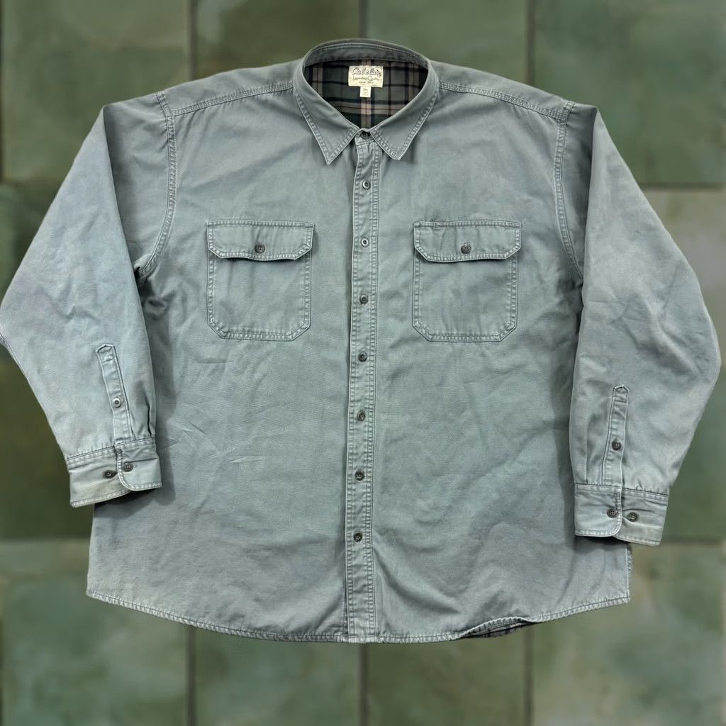 Vintage VINTAGE Cabela's Shacket Shirt 3XLT Long Sleeve Flannel Lined Button Up Pocket Heavy USA Blue Size US XXL / EU 58 / 5 - 1 Thumbnail
