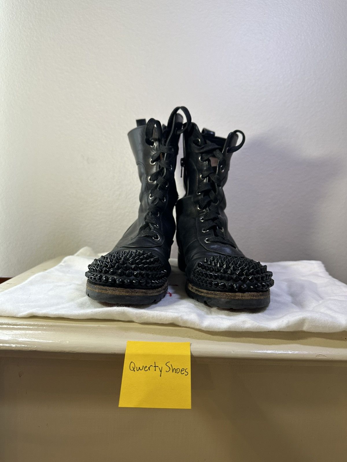 Christian Louboutin Christian Louboutin Black Spiked Toe boot Size US 7.5 / IT 37.5 - 4 Thumbnail