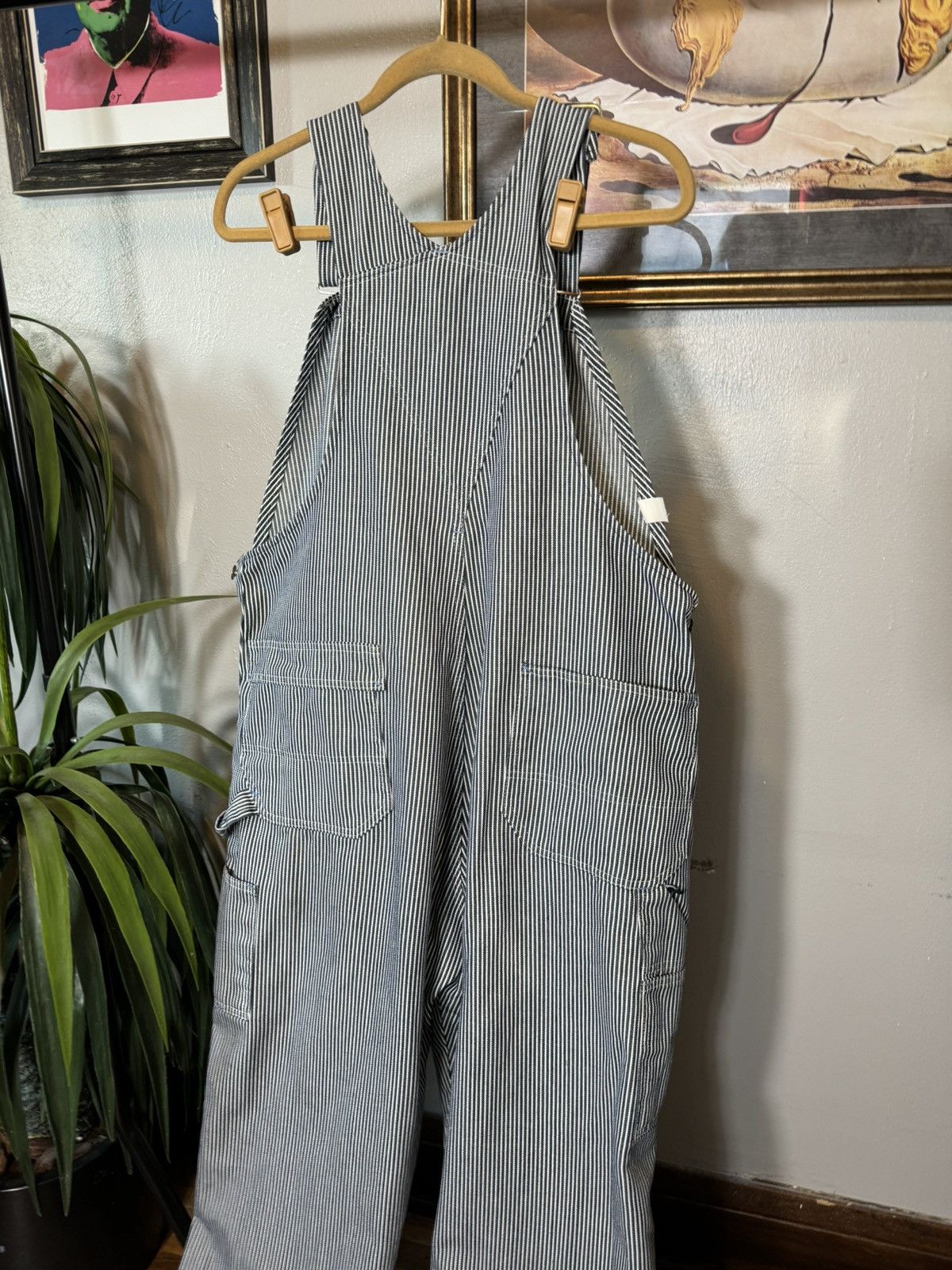 Vintage Vintage Toughskins Sears Striped Conductor Overalls 32 x 30 Size US 32 / EU 48 - 7 Thumbnail
