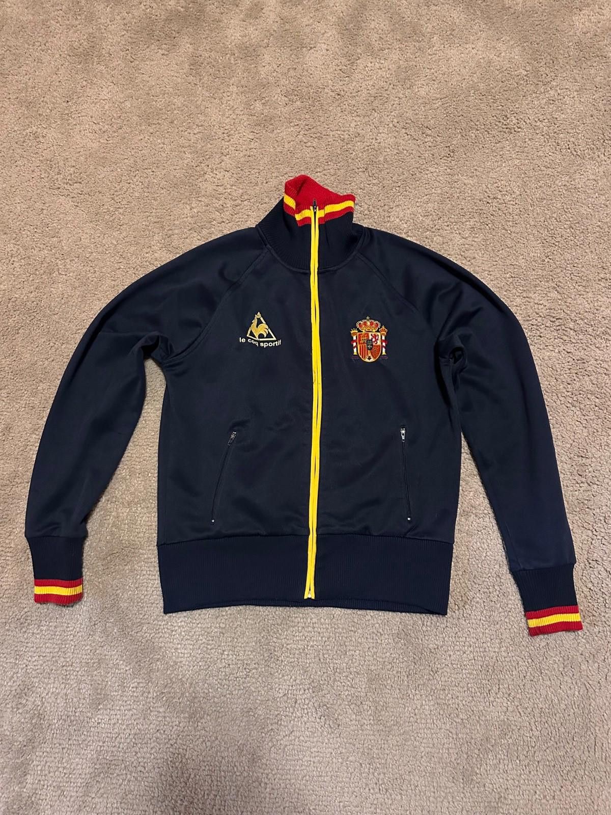 Le Coq Sportif 1989-90 Spain Le Coq Sportif Football Track Jacket Sz L Size US L / EU 52-54 / 3 - 1 Thumbnail