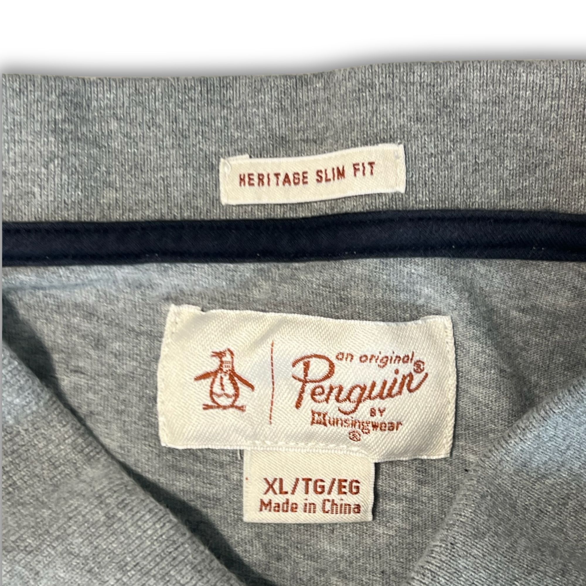 Original Penguin Penguin Heritage Slim Fit Polo Shirt XL Light Gray With Blac Size US XL / EU 56 / 4 - 5 Thumbnail