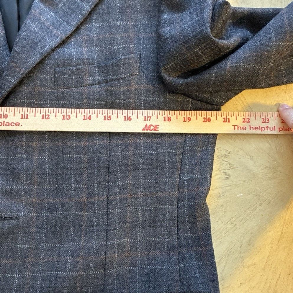 Canali CANALI Gray Plaid Check 100% Wool Blazer Sport Coat 38R S Size 38R - 7 Thumbnail