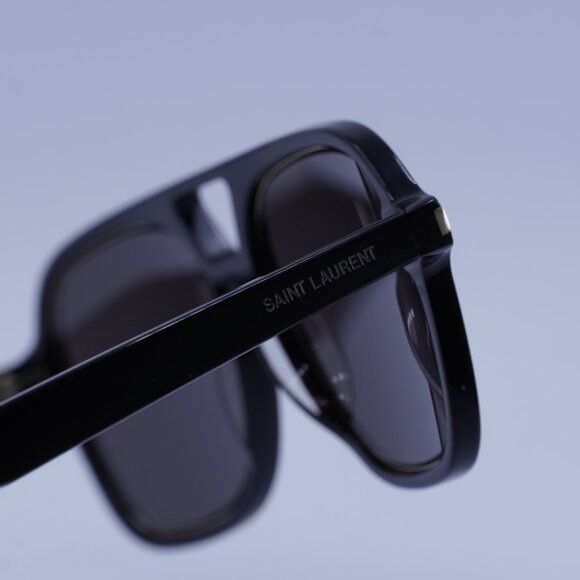 Saint Laurent Paris 🕶️ New Saint Laurent SL602 RIM 001 Sunglasses - Black Frame Size ONE SIZE - 6 Thumbnail
