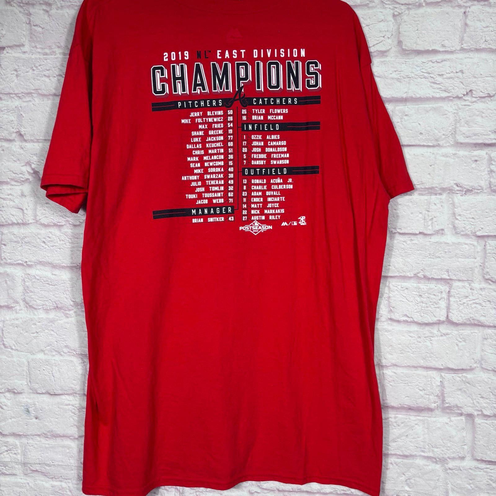 Majestic Majestic 2019 NL East Division Champions Atlanta Braves XL Size US XL / EU 56 / 4 - 5 Thumbnail