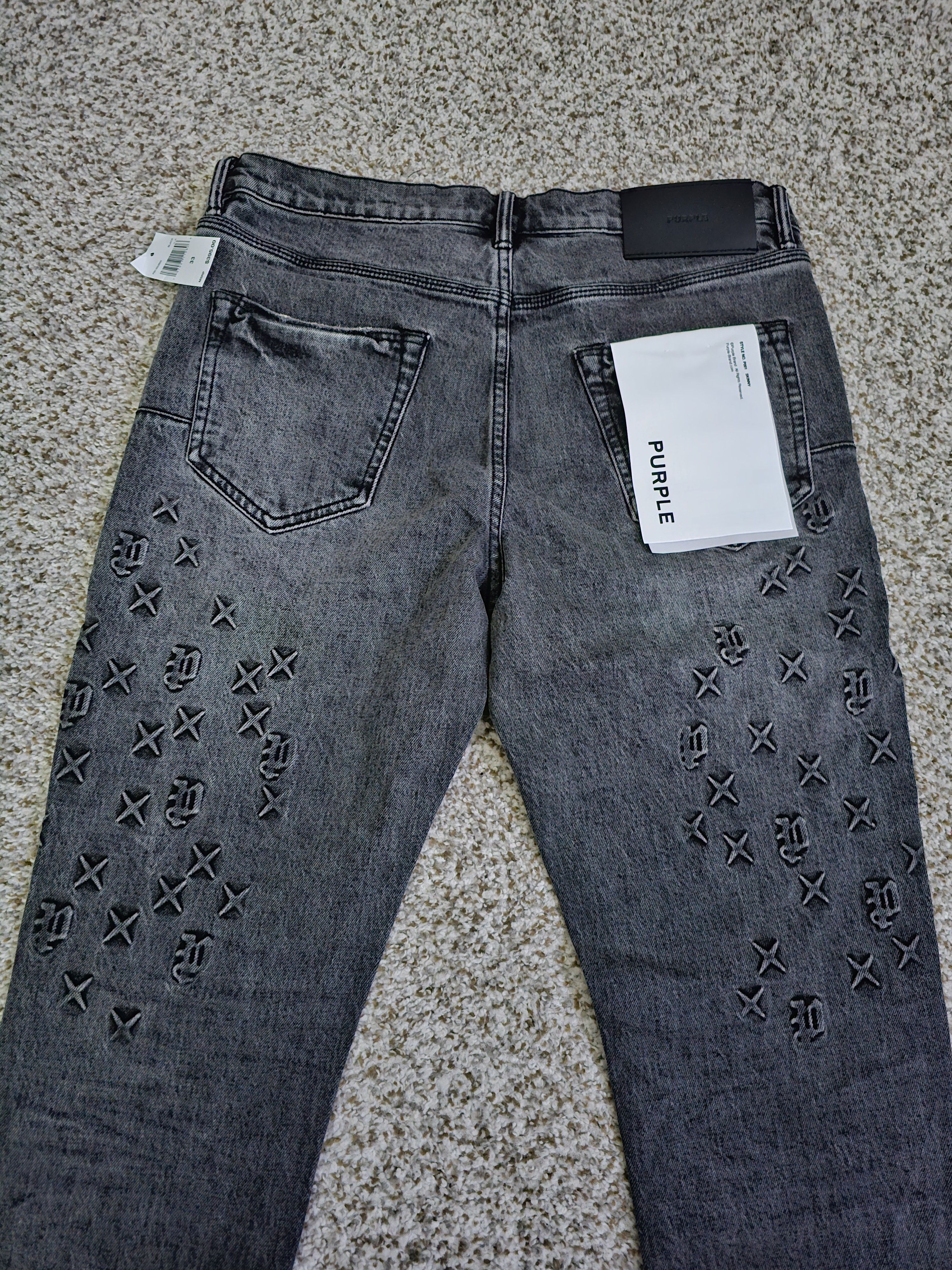 Purple Purple Brand Black Monogram Jeans Size US 33 - 13 Thumbnail
