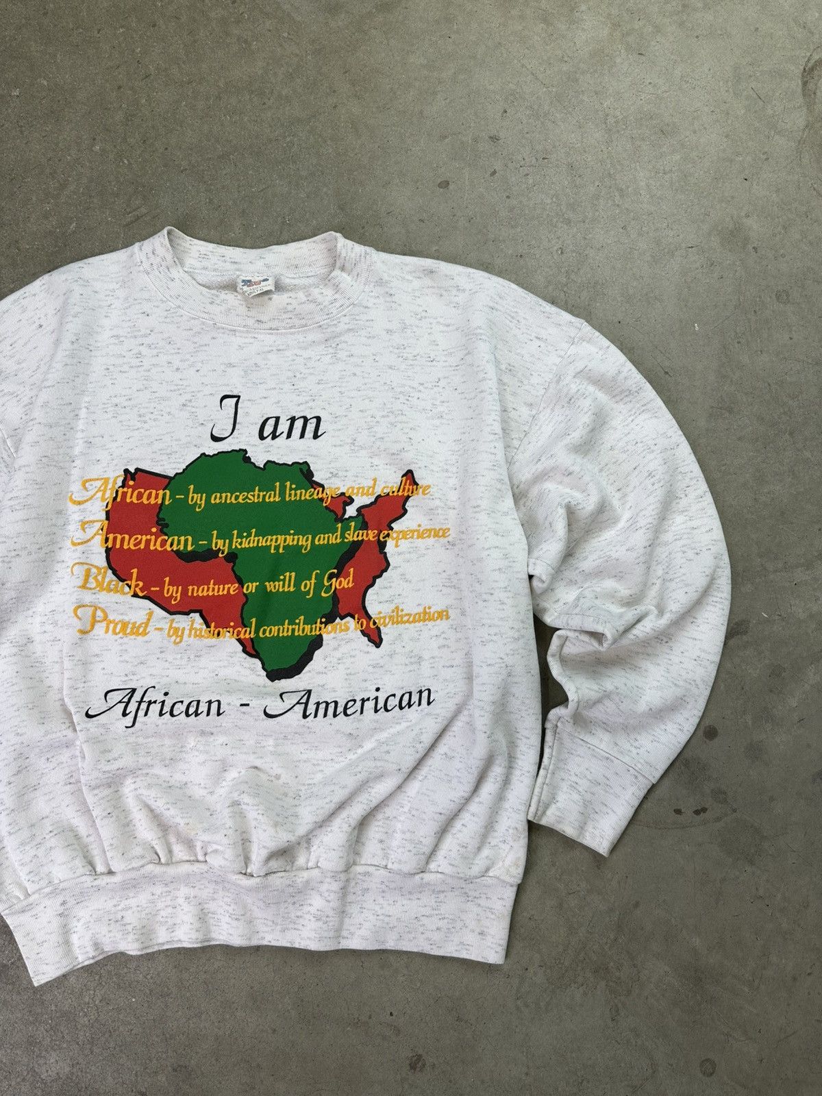 Vintage vintage 90s i am african american spellout crewneck xl Size US XL / EU 56 / 4 - 2 Thumbnail
