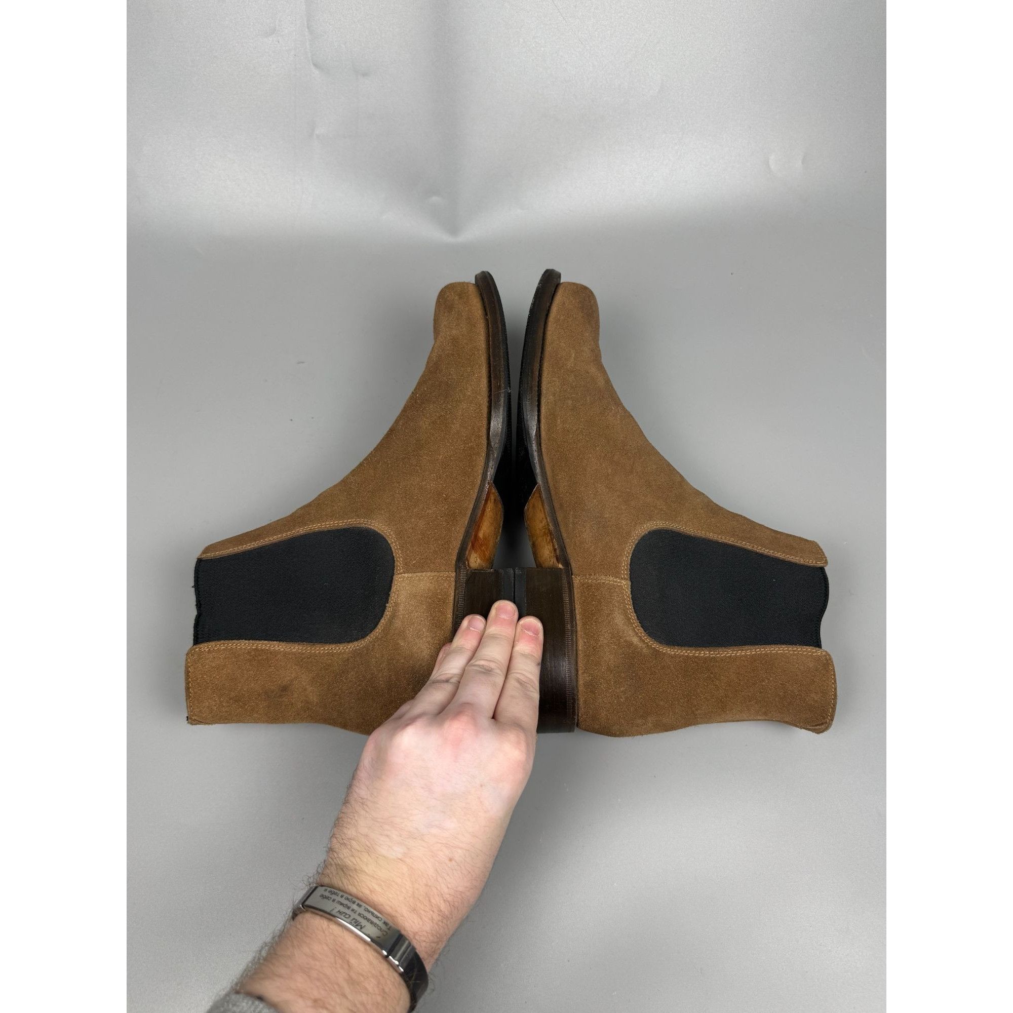 Prada Prada Vintage Khaki Suede Chelsea Boots (Y1169) Size US 9 / EU 42 - 9 Thumbnail