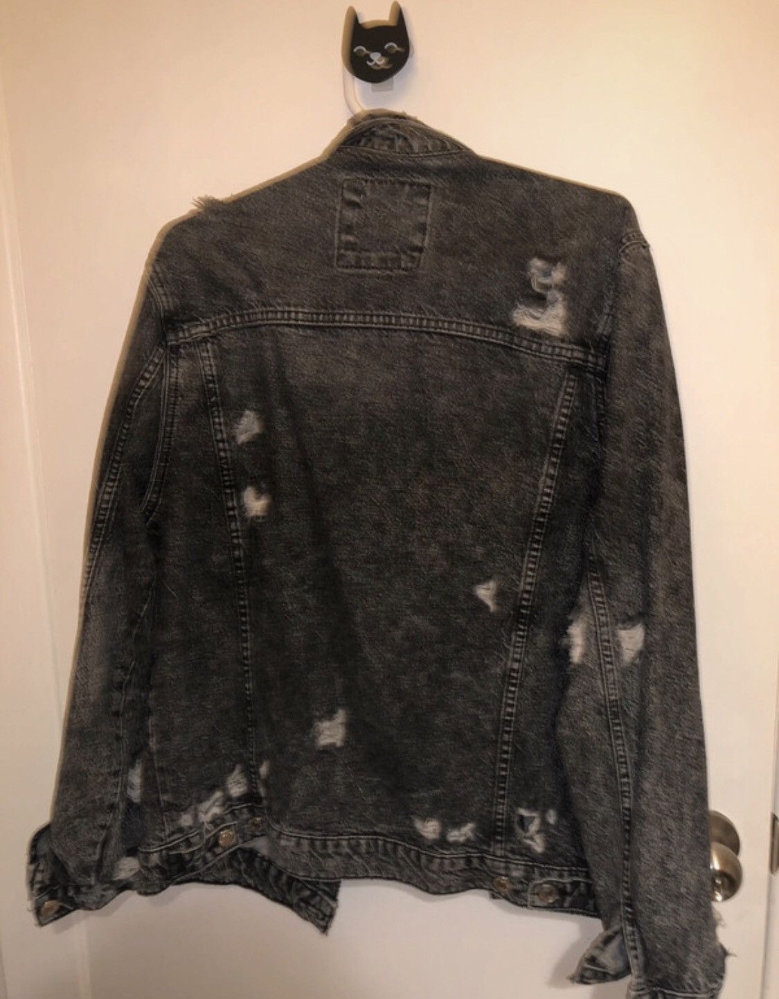 Zara Grey and black distressed denim jacket Size US M / EU 48-50 / 2 - 3 Thumbnail