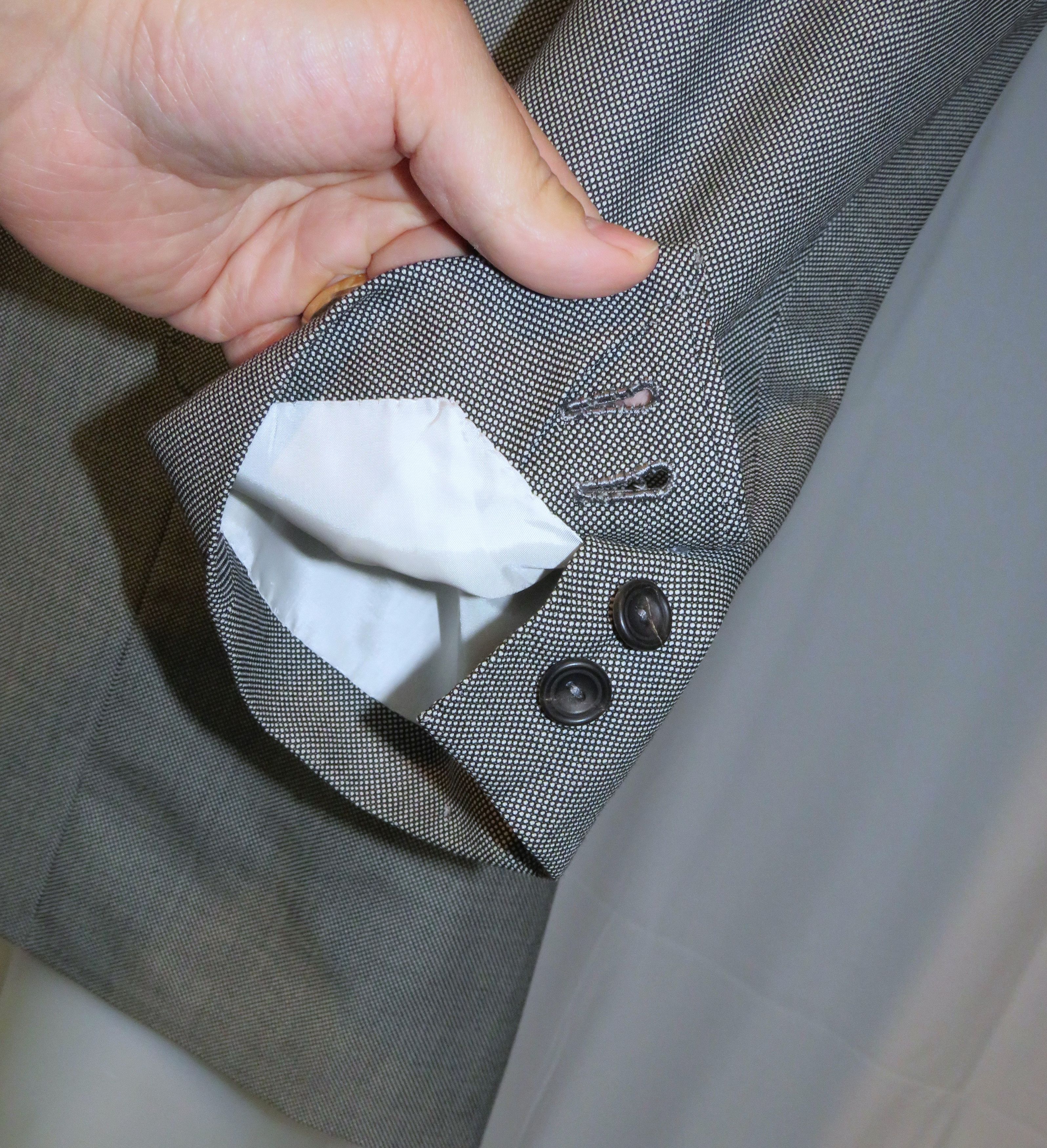 Henry Poole × Savile Row Bespoke Gray Birdseye Two Button Sport Coat Size 46R - 12 Thumbnail