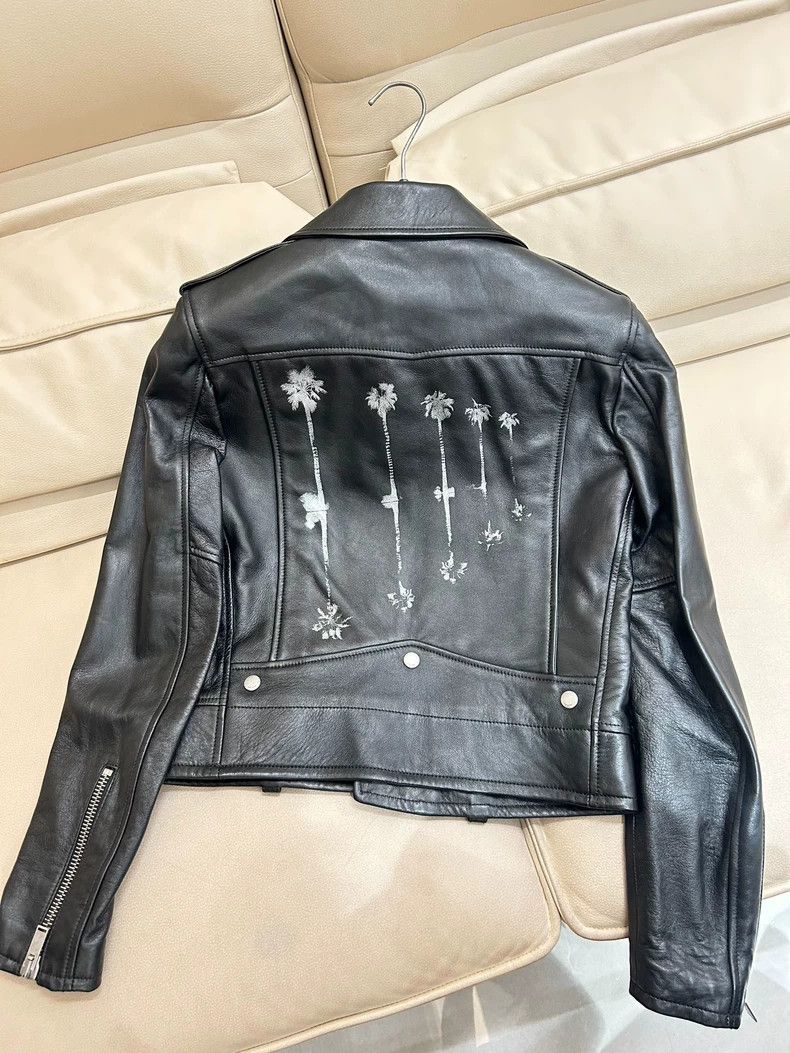 Saint Laurent Paris Saint Laurent Floral Biker Leather Jacket- DMC Size US S / EU 44-46 / 1 - 1 Thumbnail