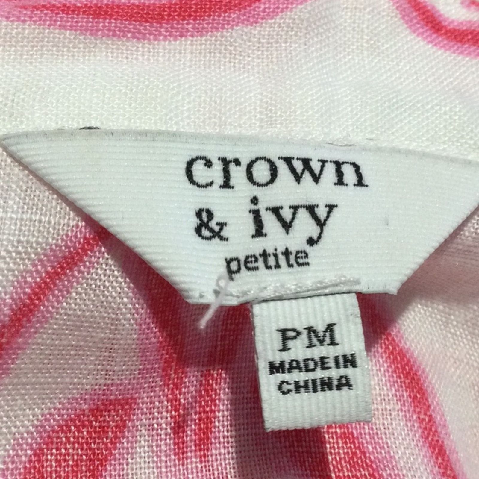 Other Crown & Ivy Petite White & Pink Semi Sheer Pullover Top PM Size M / US 6-8 / IT 42-44 - 11 Thumbnail