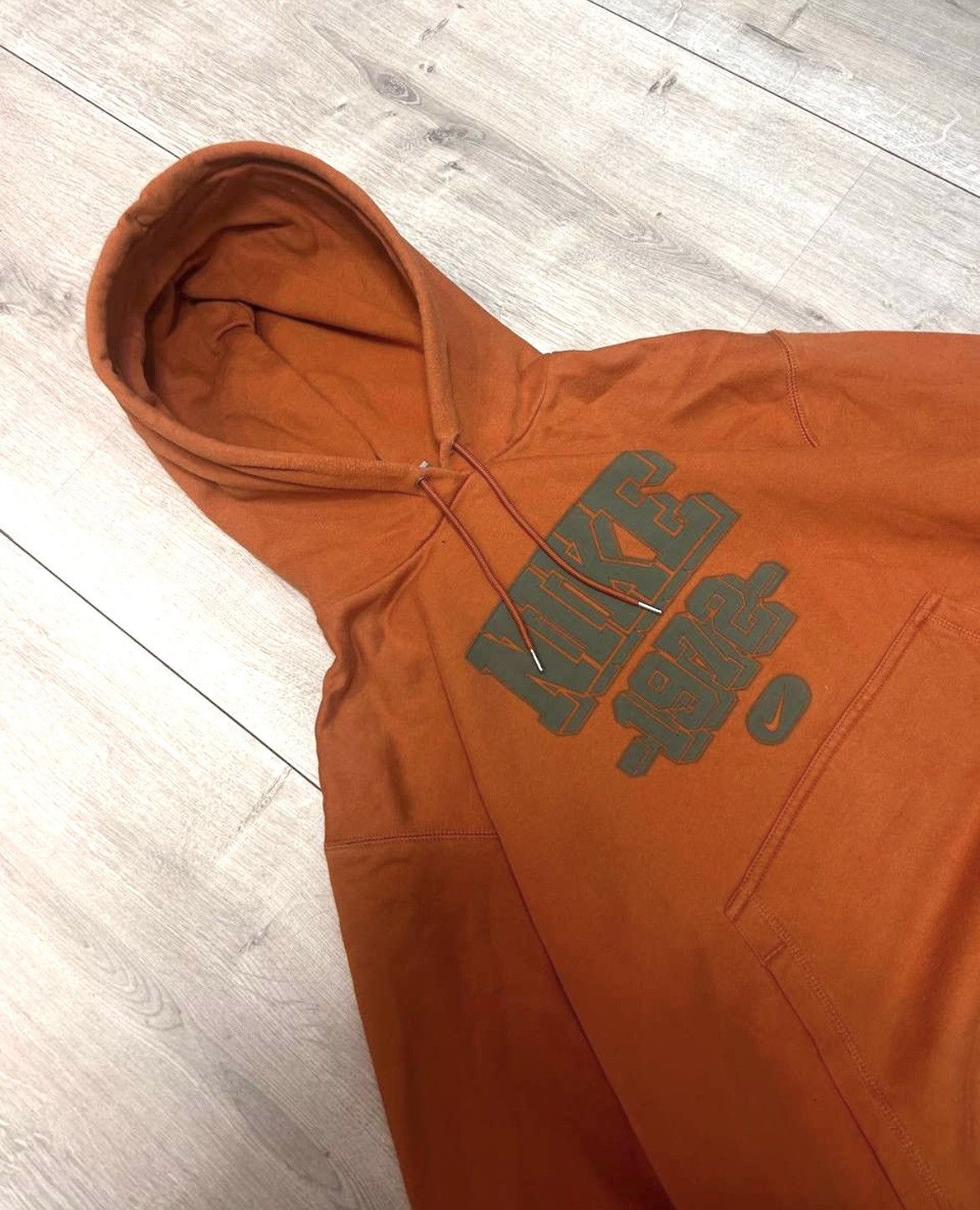 Nike × Vintage 00s Vintage Nike 3D Big Logo Oversized Hoodie Rare Size US XL / EU 56 / 4 - 2 Thumbnail